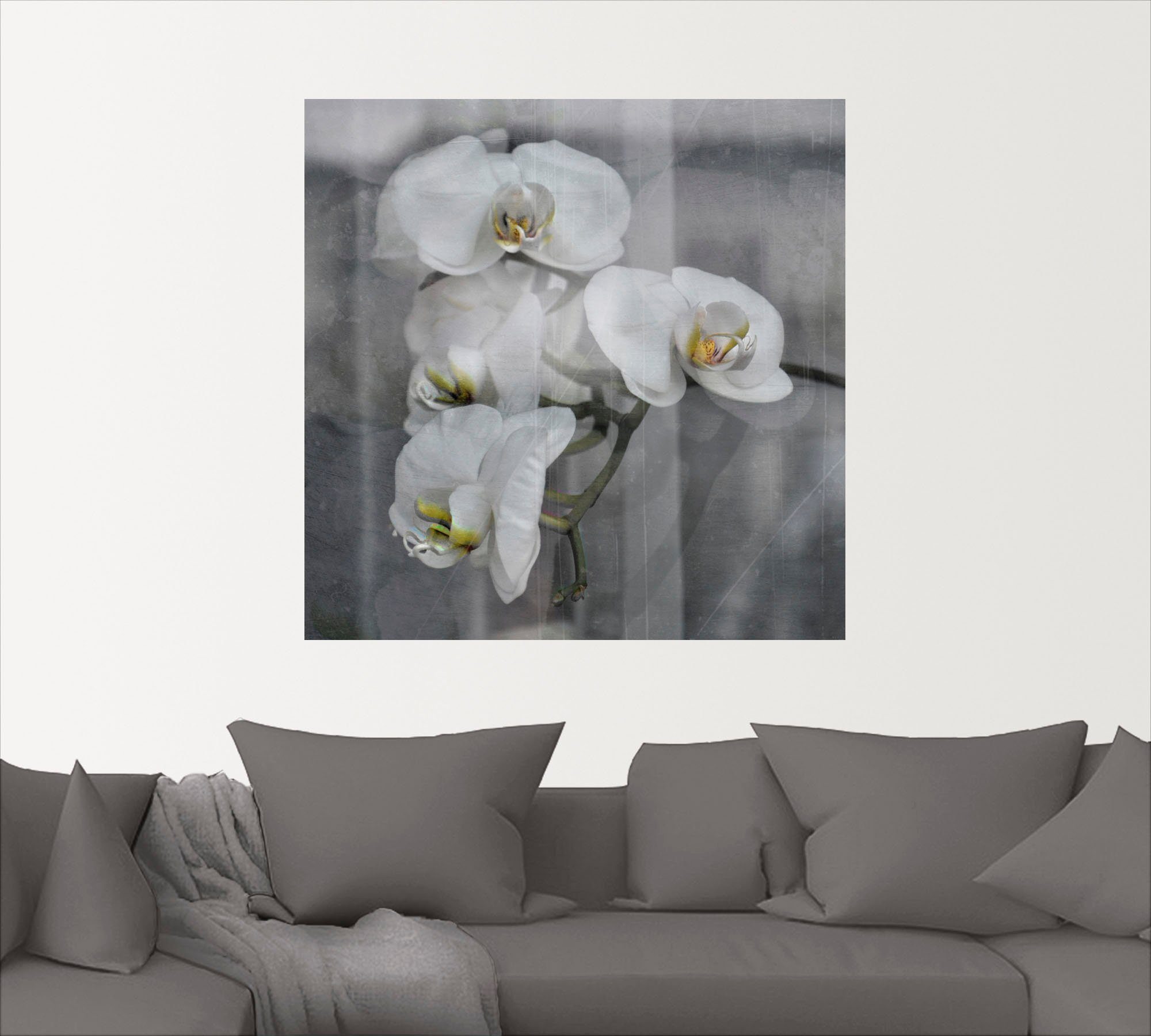 als - Blumen Wandaufkleber Wandbild Weisse St), Poster Orchideen versch. Artland Orchid, Größen oder (1 white in Leinwandbild,