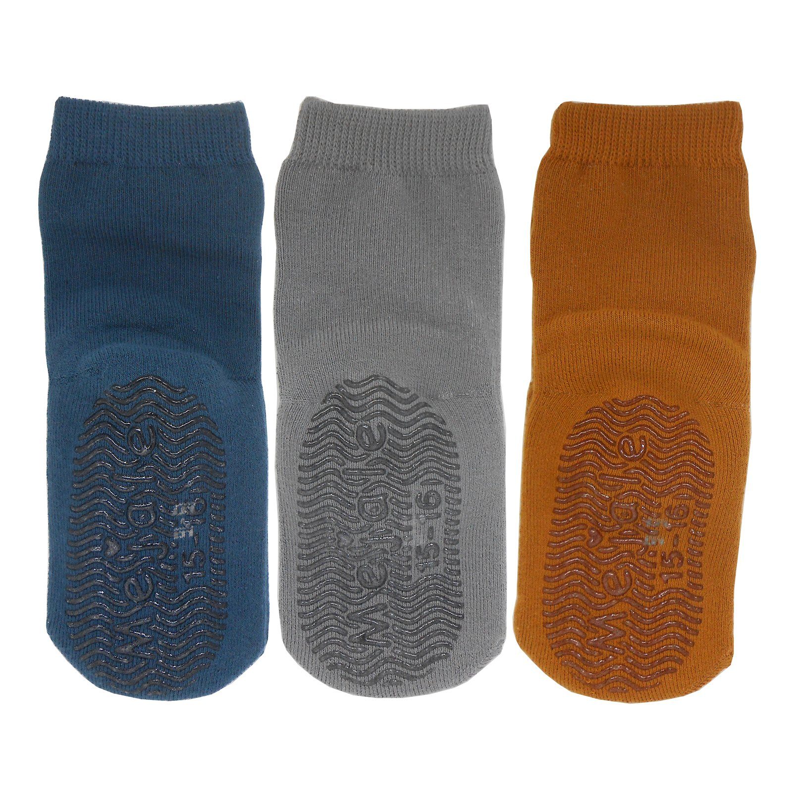 Yalion Kurzsocken Yalion® weiche Kinder elastische bequeme COMBI1 mit Socken Halbplüsch rutschsicher Pack Bündchen 3er