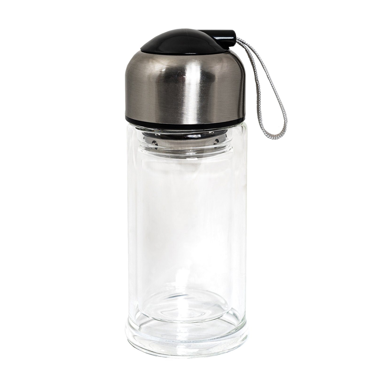 HTI-Line Trinkflasche Einsatz Glas Schwarz mit Trinkflasche