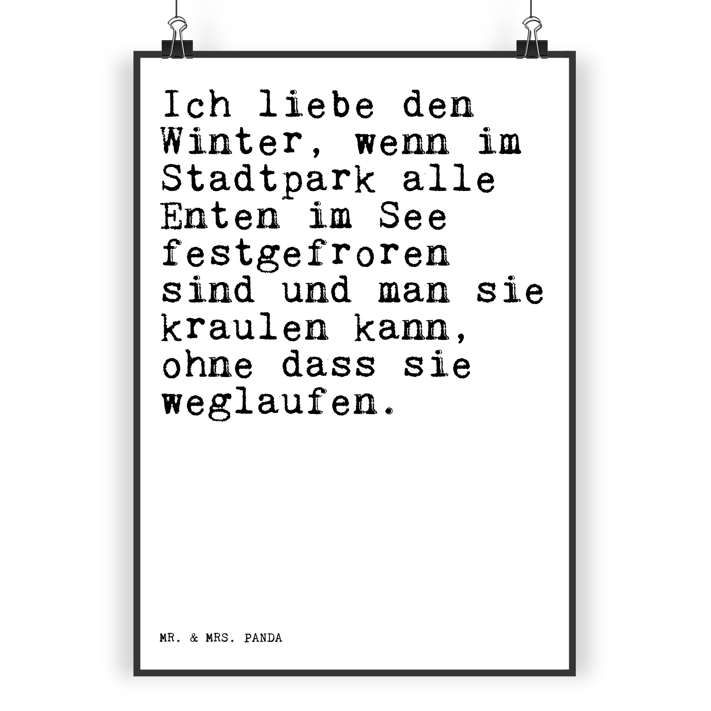 Mr. & Mrs. Panda Poster DIN A3 Ich liebe den Winter,... Weiß