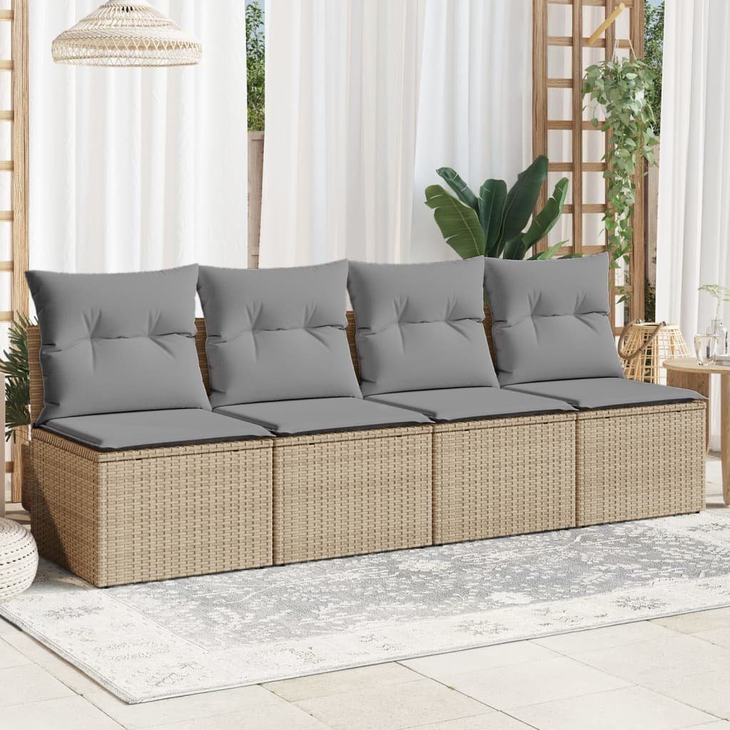vidaXL Loungesofa Gartensofa mit Kissen 4-Sitzer günstig online kaufen