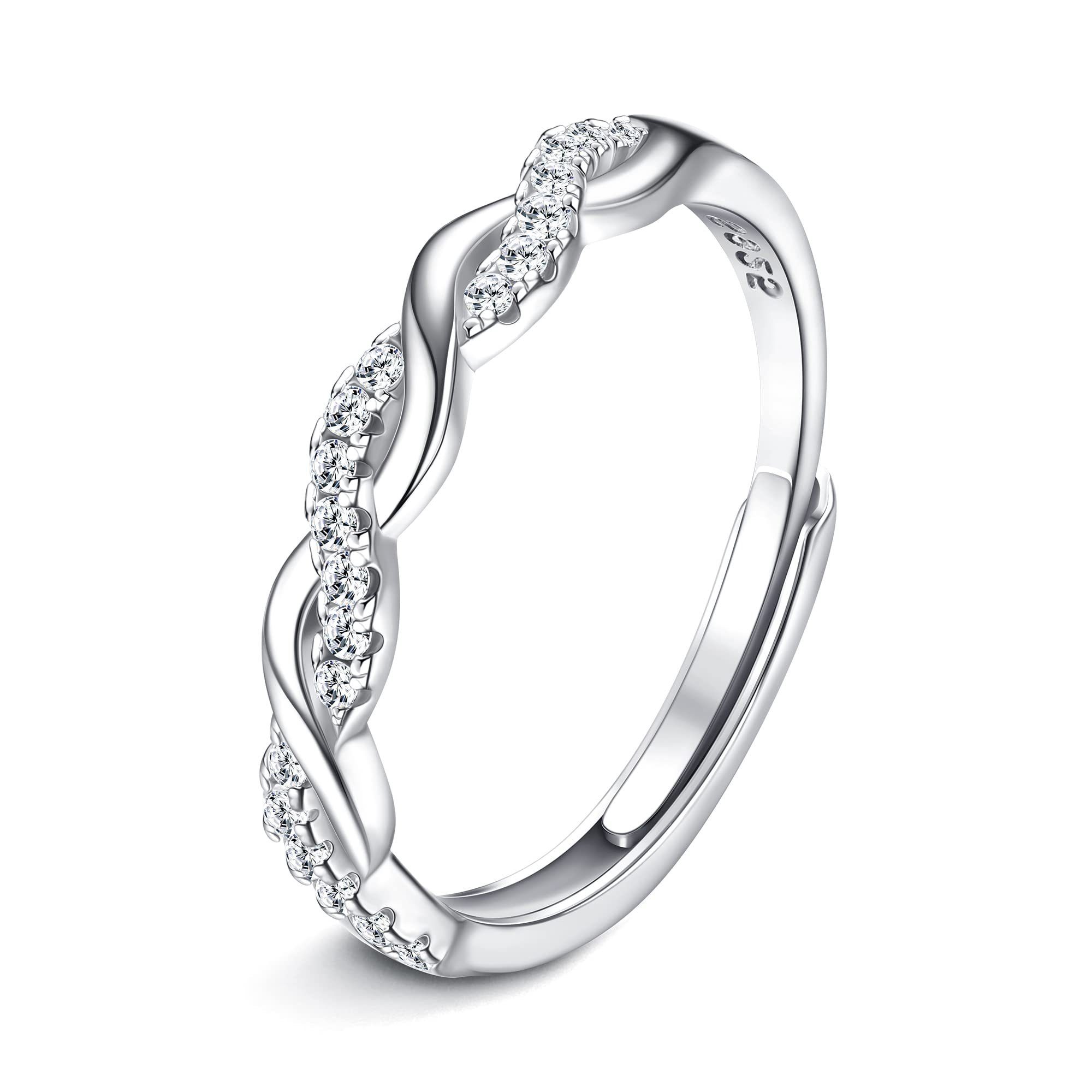 POCHUMIDUU Fingerring s925 Silber Twist Ring für Frauen