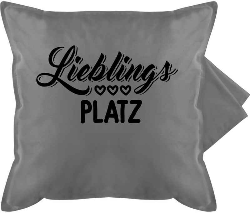 Kissenbezug »Lieblingsplatz - schwarz - Deko-Kissen mit Spruch - Bedruckte Kissenhülle Kissen ohne Füllung«, Shirtracer (1 Stück)