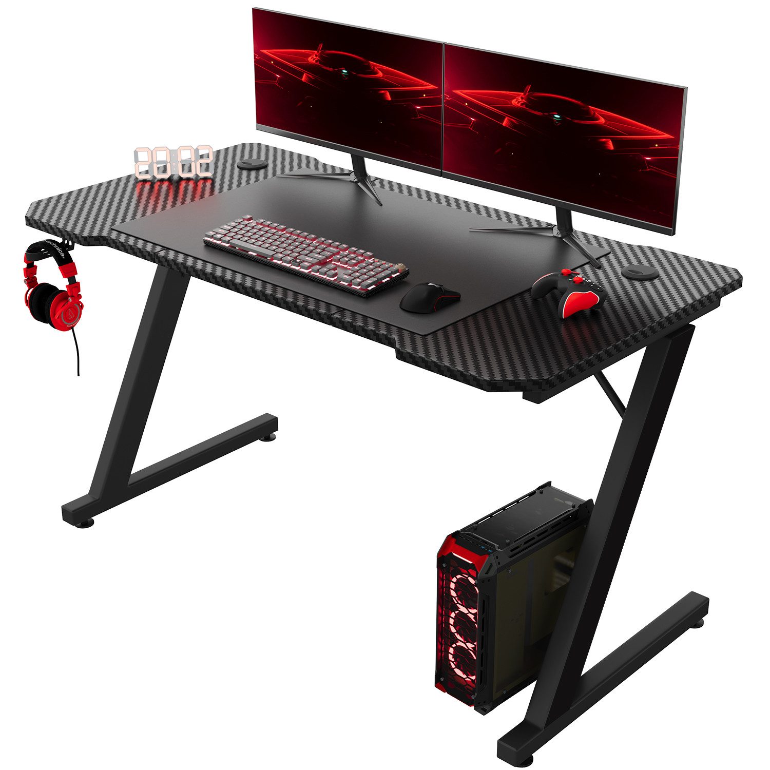 GUNJI Gamingtisch 80/120/140cm Gaming Schreibtisch PC Tisch Z-förmiger (Erg günstig online kaufen