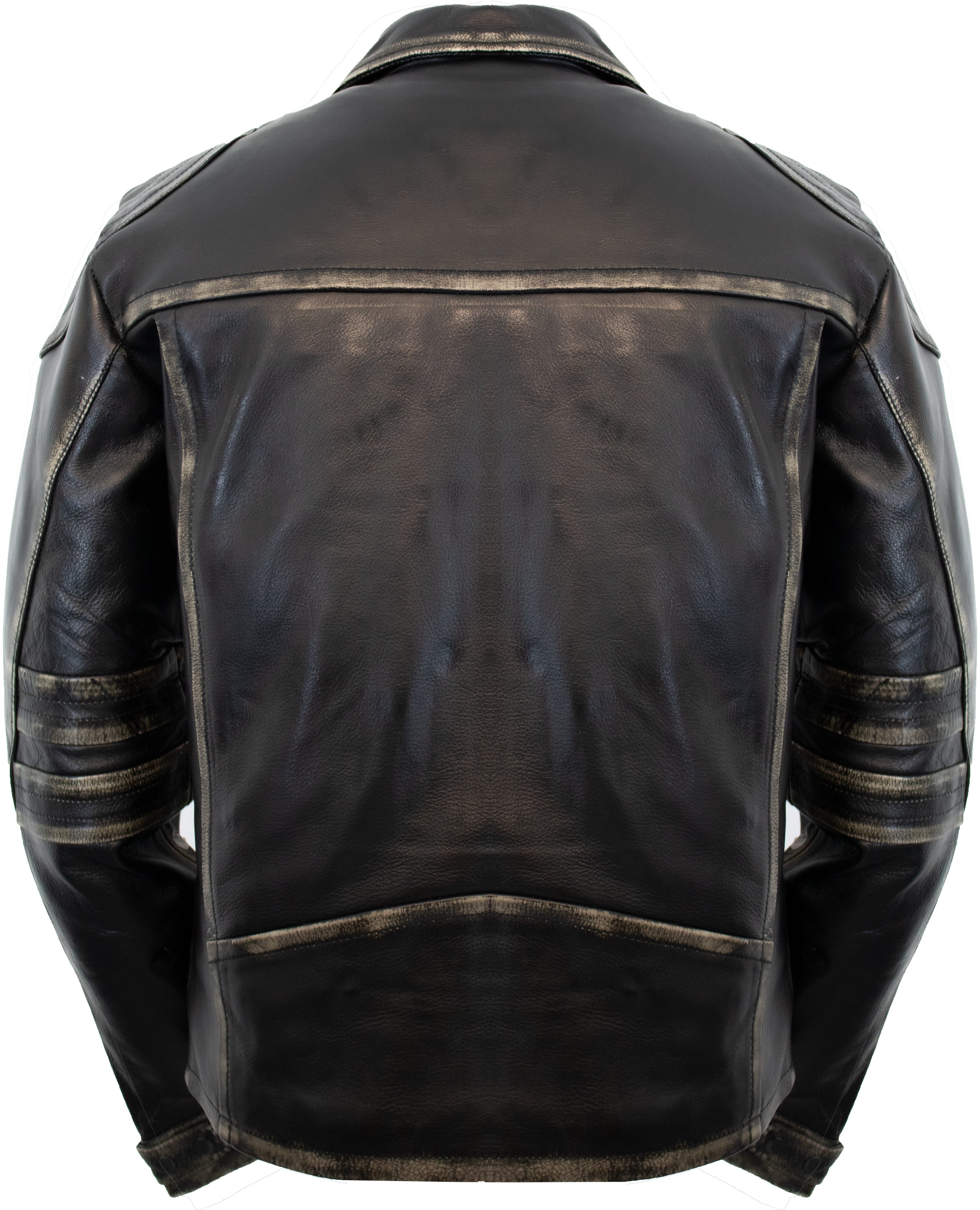MDM Motorradjacke Herren Motorrad Lederjacke im Used Look mit Kragen im Vin günstig online kaufen