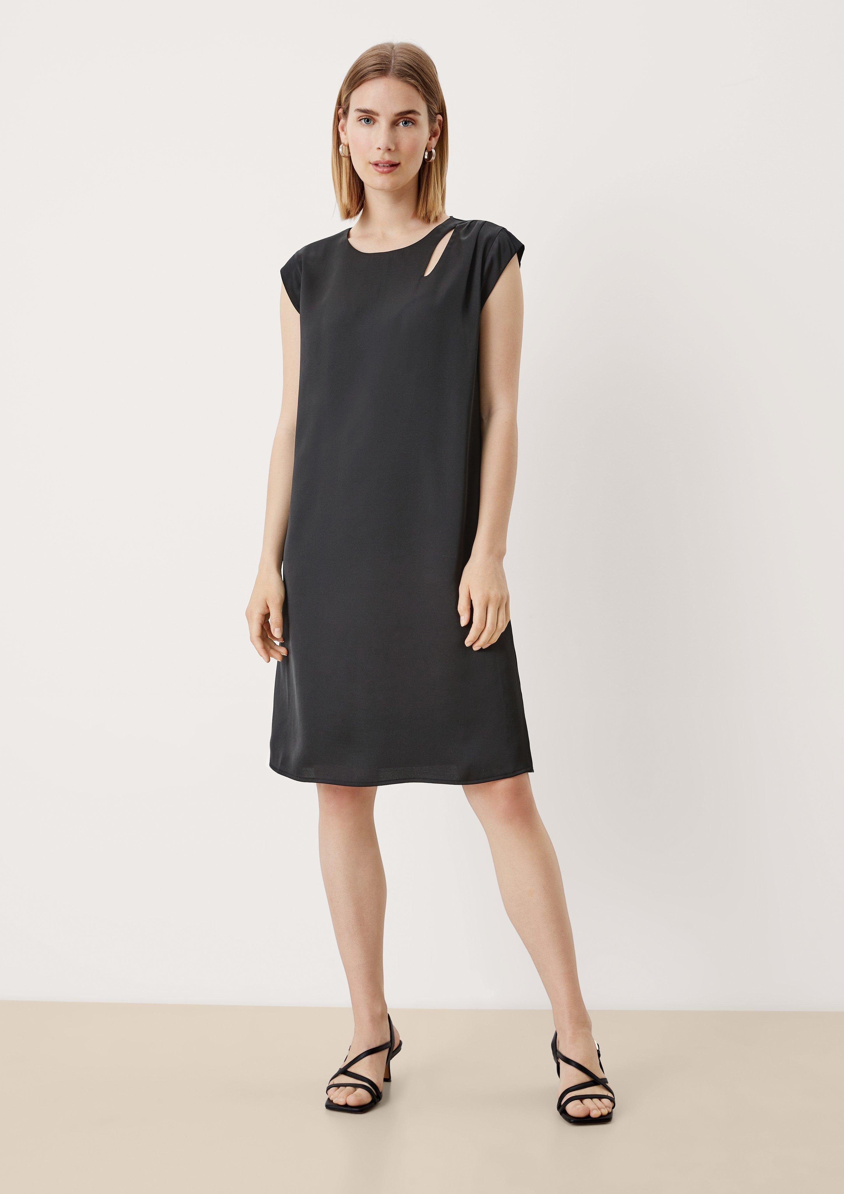 BLACK Cut Out LABEL mit Out Satinkleid Minikleid s.Oliver Cut