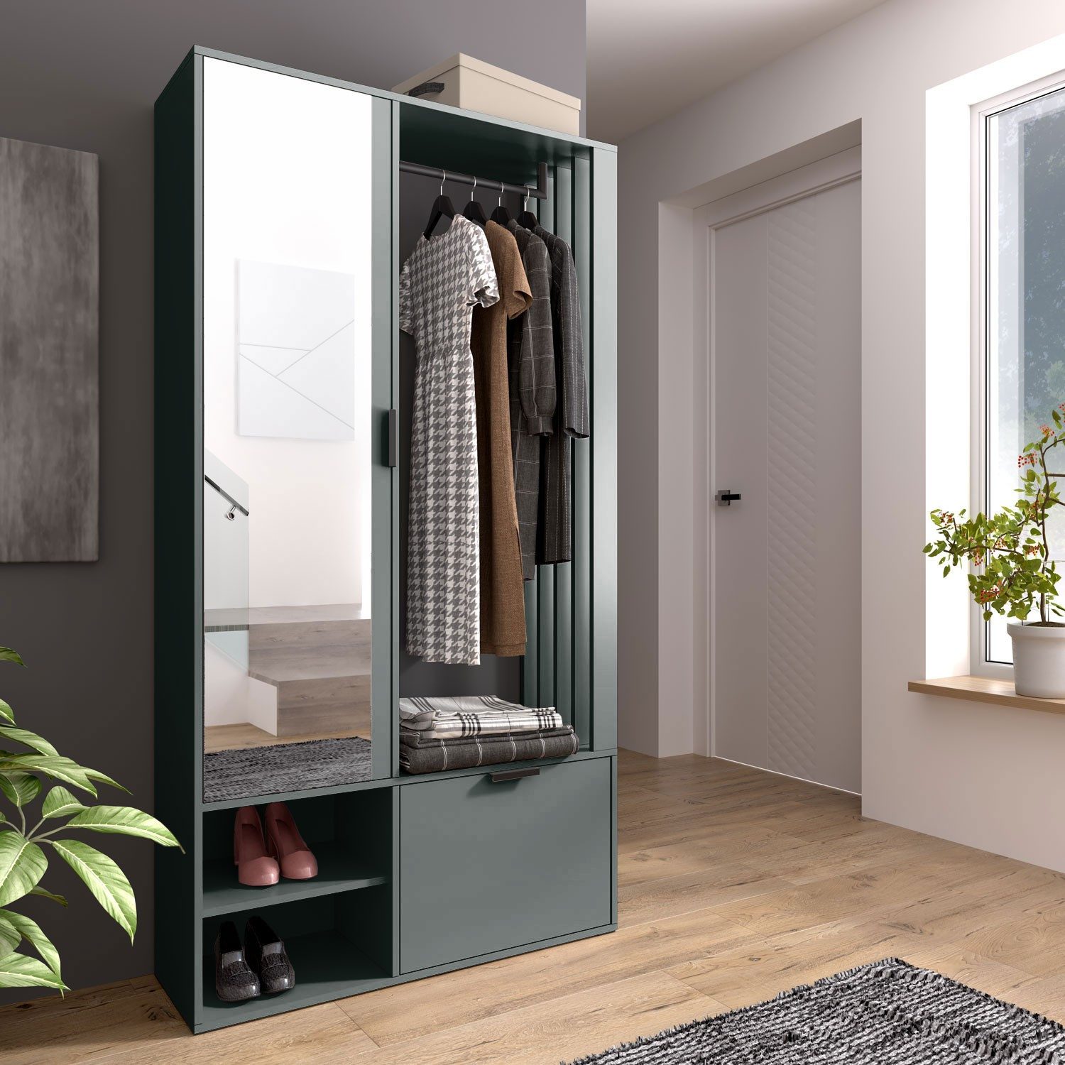 ALLHOUSE24 Garderoben-Set Garderobe OLI mit Spiegel günstig online kaufen