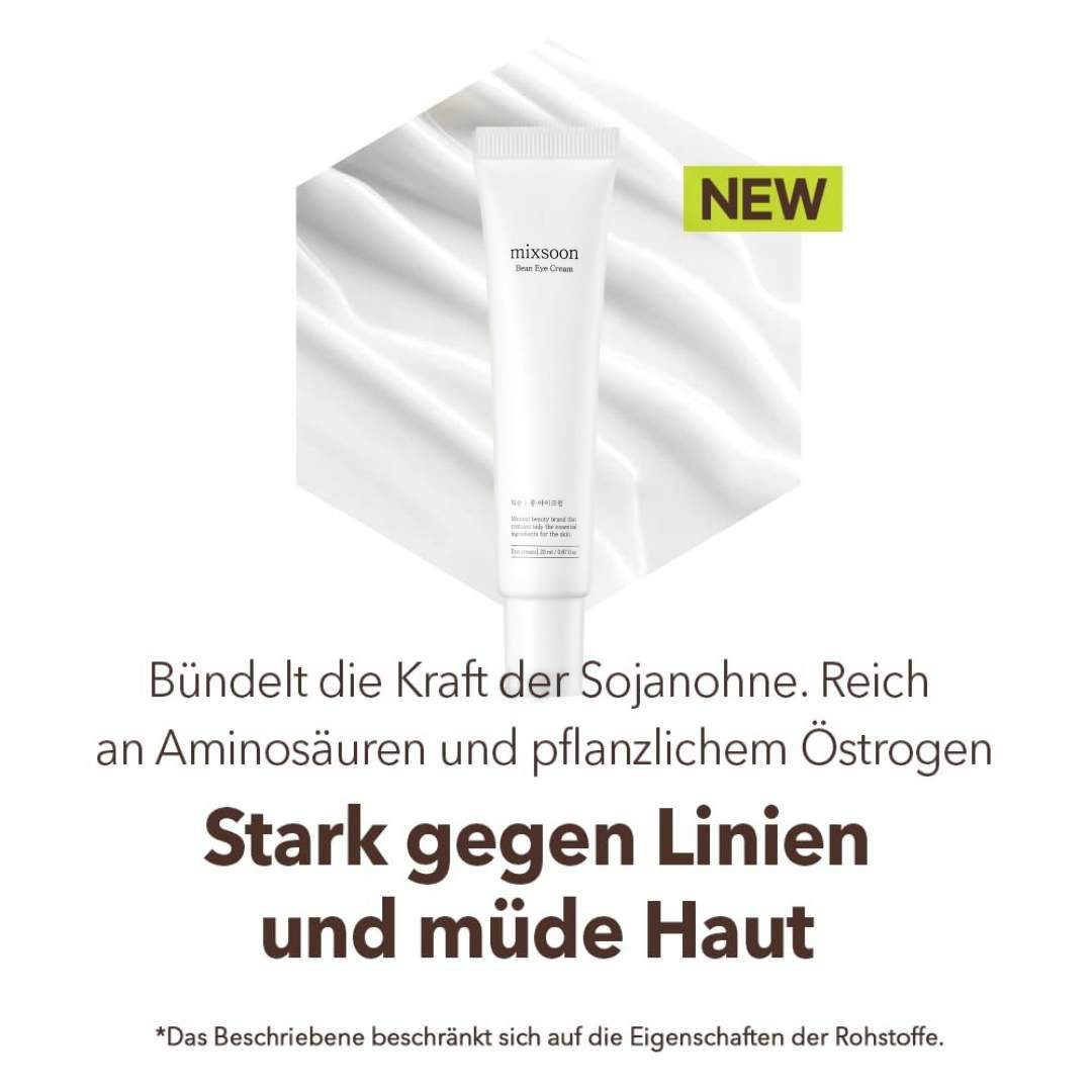 mixsoon Anti-Aging-Augencreme Bean Eye Cream 20ml – Augencreme mit fermentierten Wirkstoffen &, für empfindliche Haut & alle Hauttypen, leichte Textur