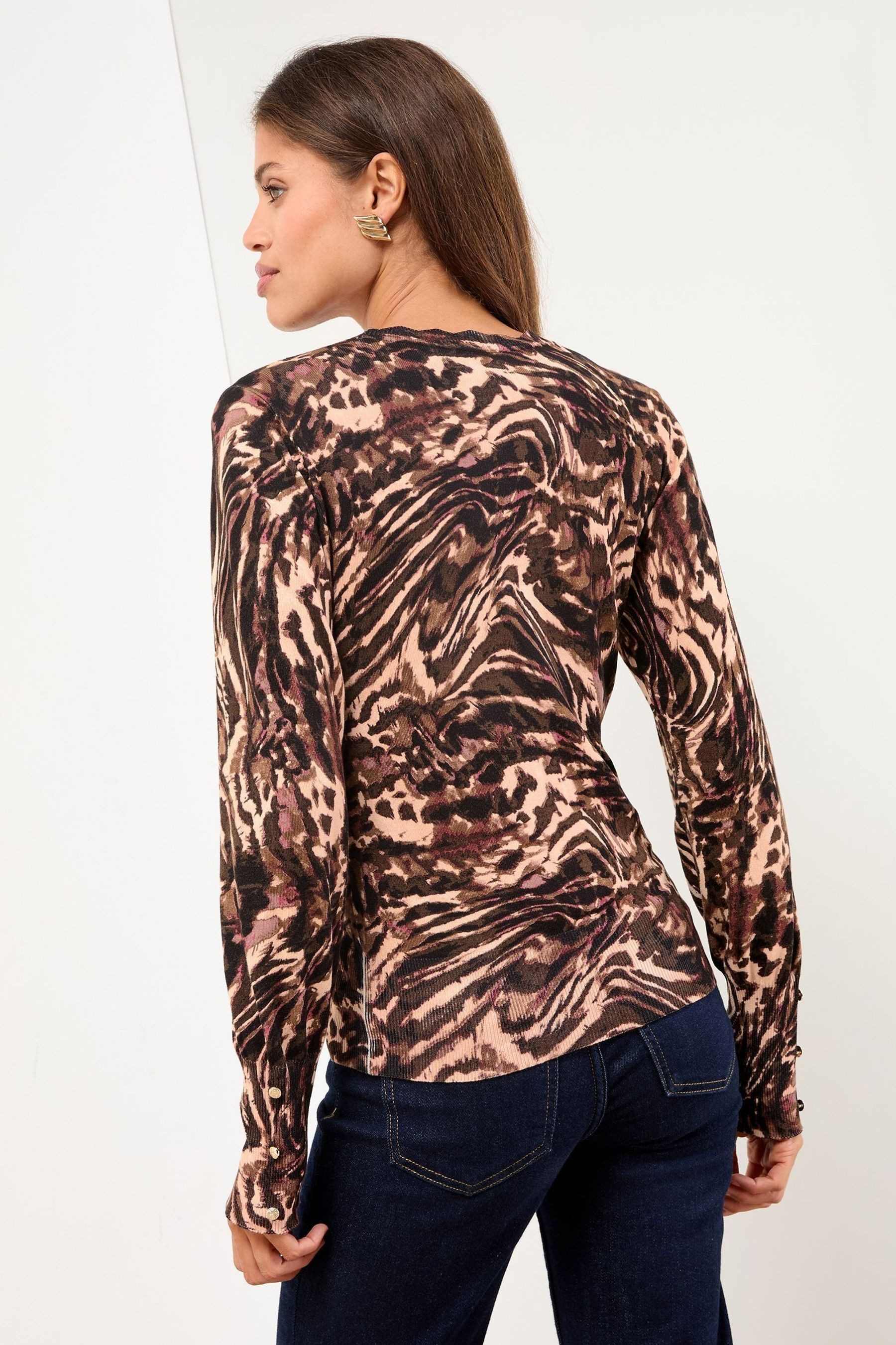 LIPSY Rundhalspullover Lipsy Strickpullover mit Bogenkante, Regular (1-tlg)