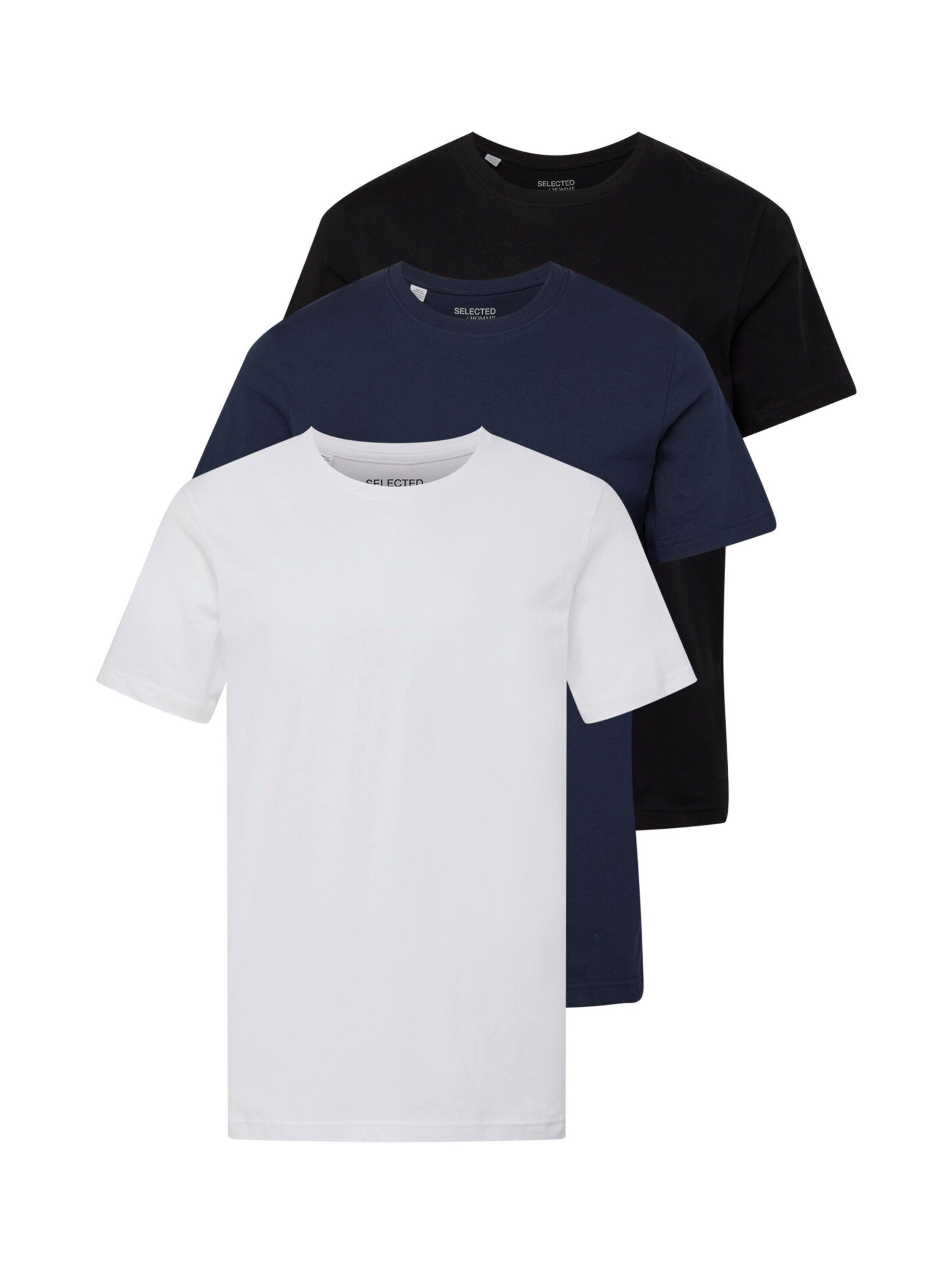 SELECTED HOMME T-Shirt Axel (3-tlg) black (85)
