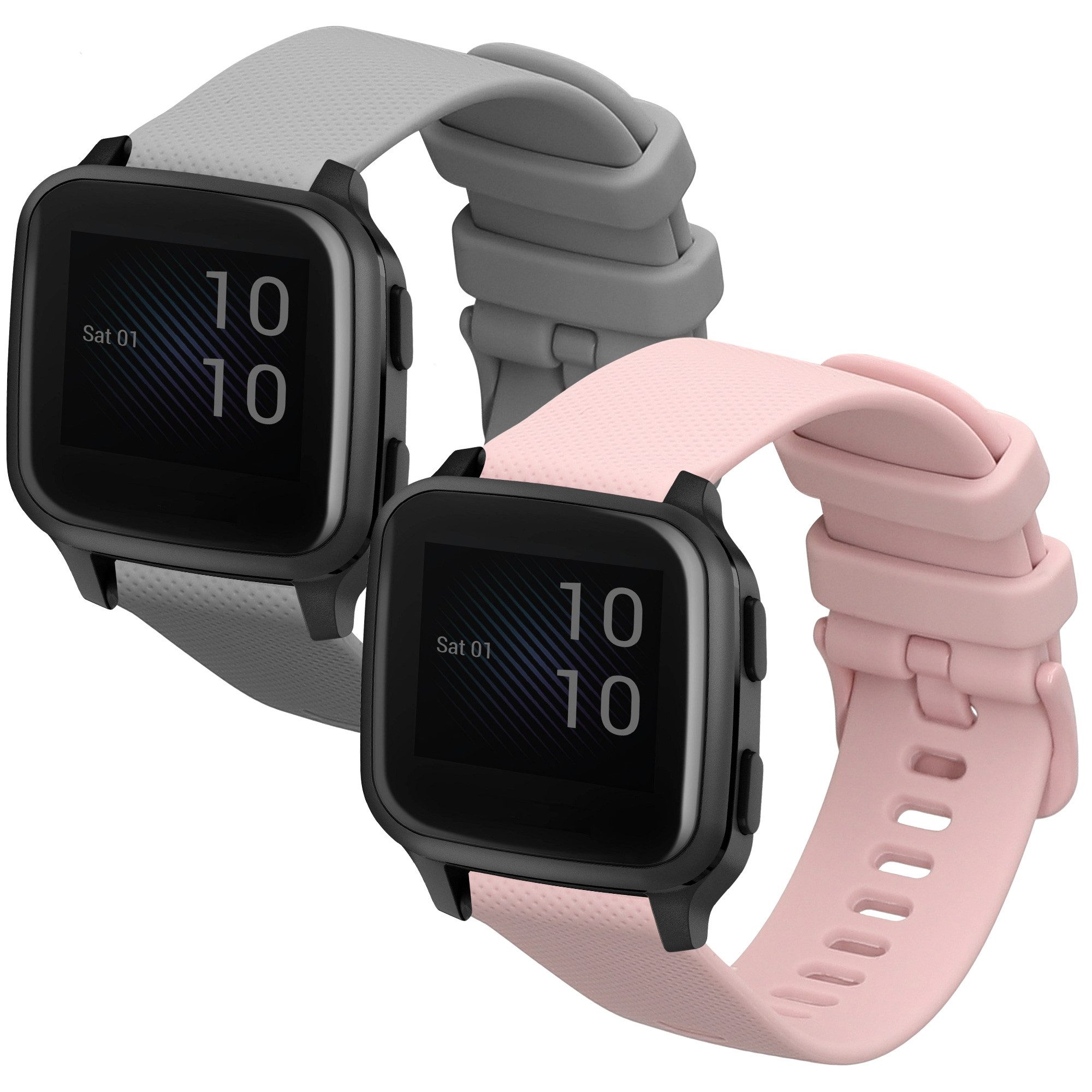 kwmobile Uhrenarmband 2x Uhrenarmband für Garmin Venu Sq 2 Music / Sq 2 / Vivoactive 6, Fitnesstracker Band Set aus TPU Silikon - Ersatzarmband Smartwatch