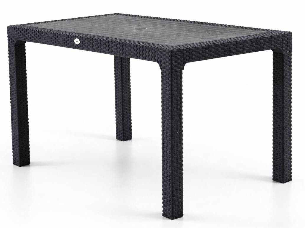 JVmoebel Gartentisch Rattan Tisch Stilvoller Gartentisch Schwarz Braun Anthrazit Cappuccino, Made in Europa