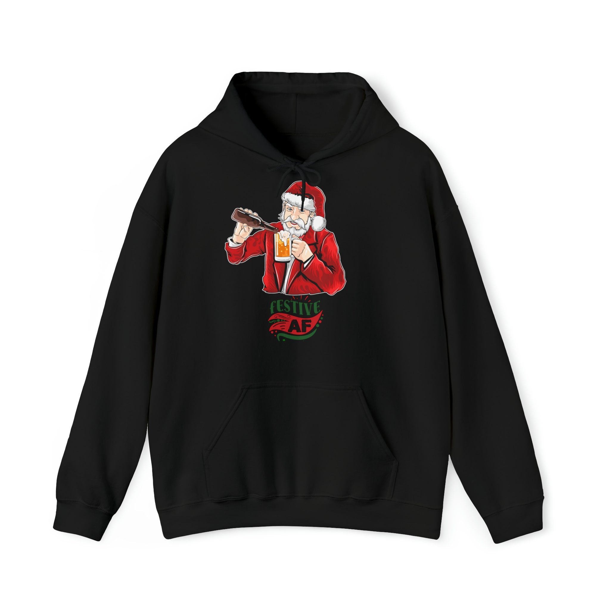 Quality Elegance Weihnachtssweatshirt Festive AF Drunk Santa Christmas Hoodie, Weihnachtspullover