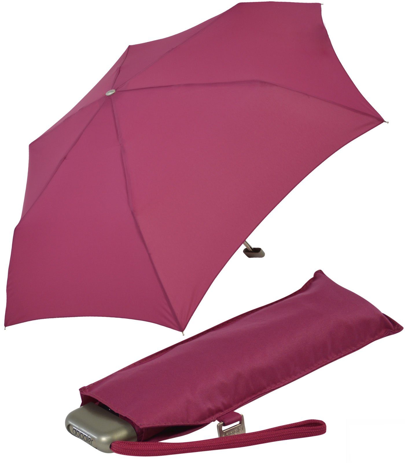 doppler® Langregenschirm ein leichter und flacher Schirm für jede Tasche, dieser treue Begleiter findet überall Platz berry