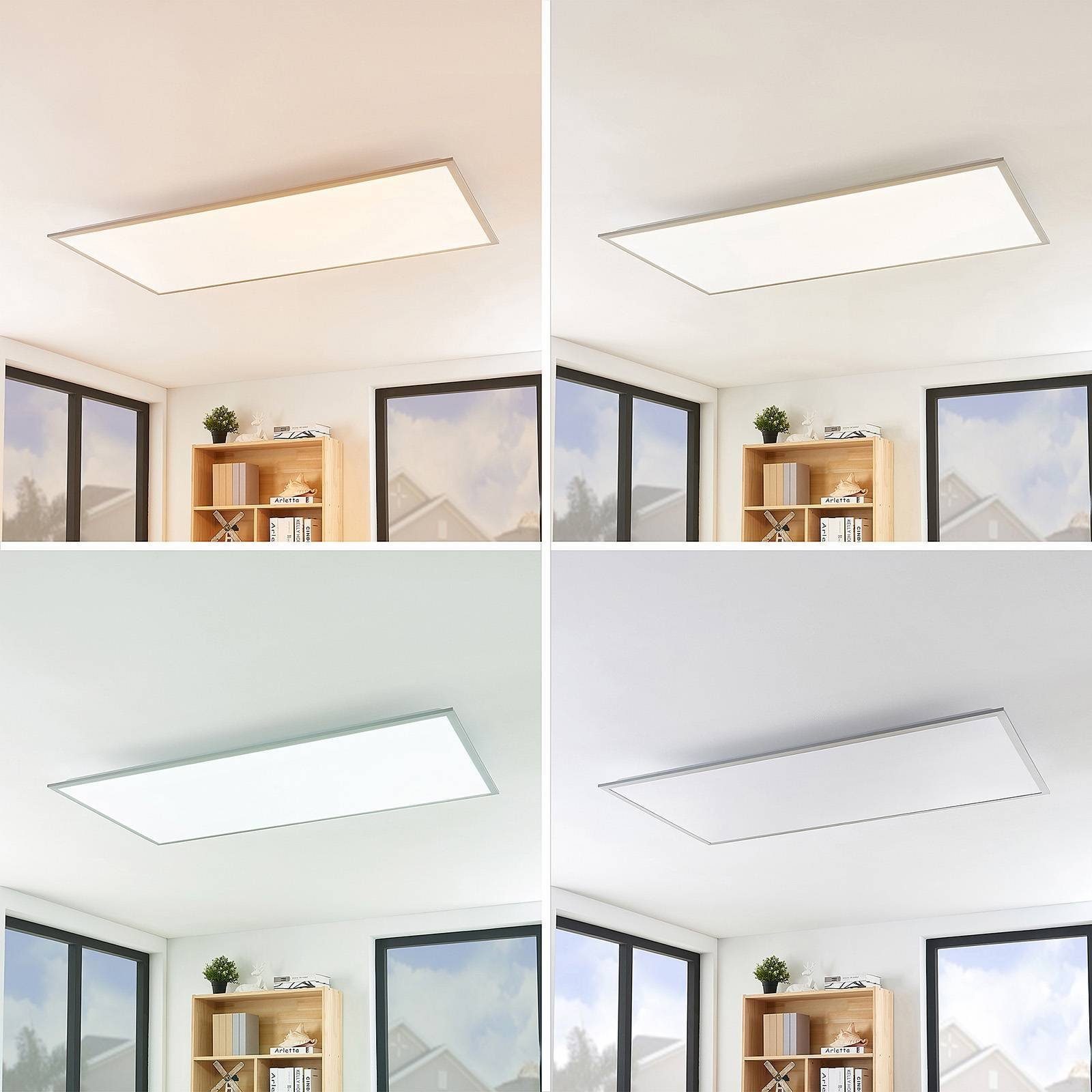 Lindby LED Panel Stenley, Enthalten, LED 50 W gesamt, Farbwechsel warmweiß / tageslicht
