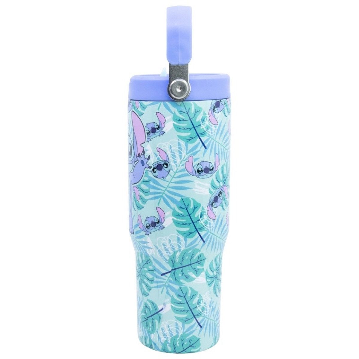 Lilo & Stitch Trinkflasche Edelstahl Thermobecher 860 ml mit Griff und Klappdeckel