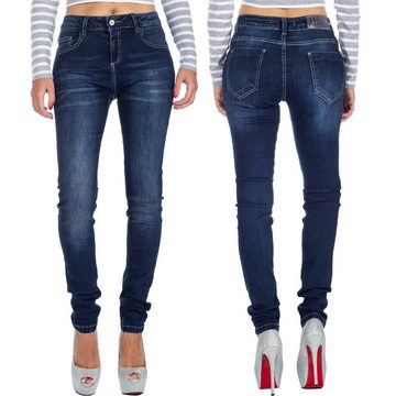 Cipo & Baxx Slim-fit-Jeans Low Waist Hose BA-19CB07 Stonewashed mit Patch an der Gürtelschlaufe