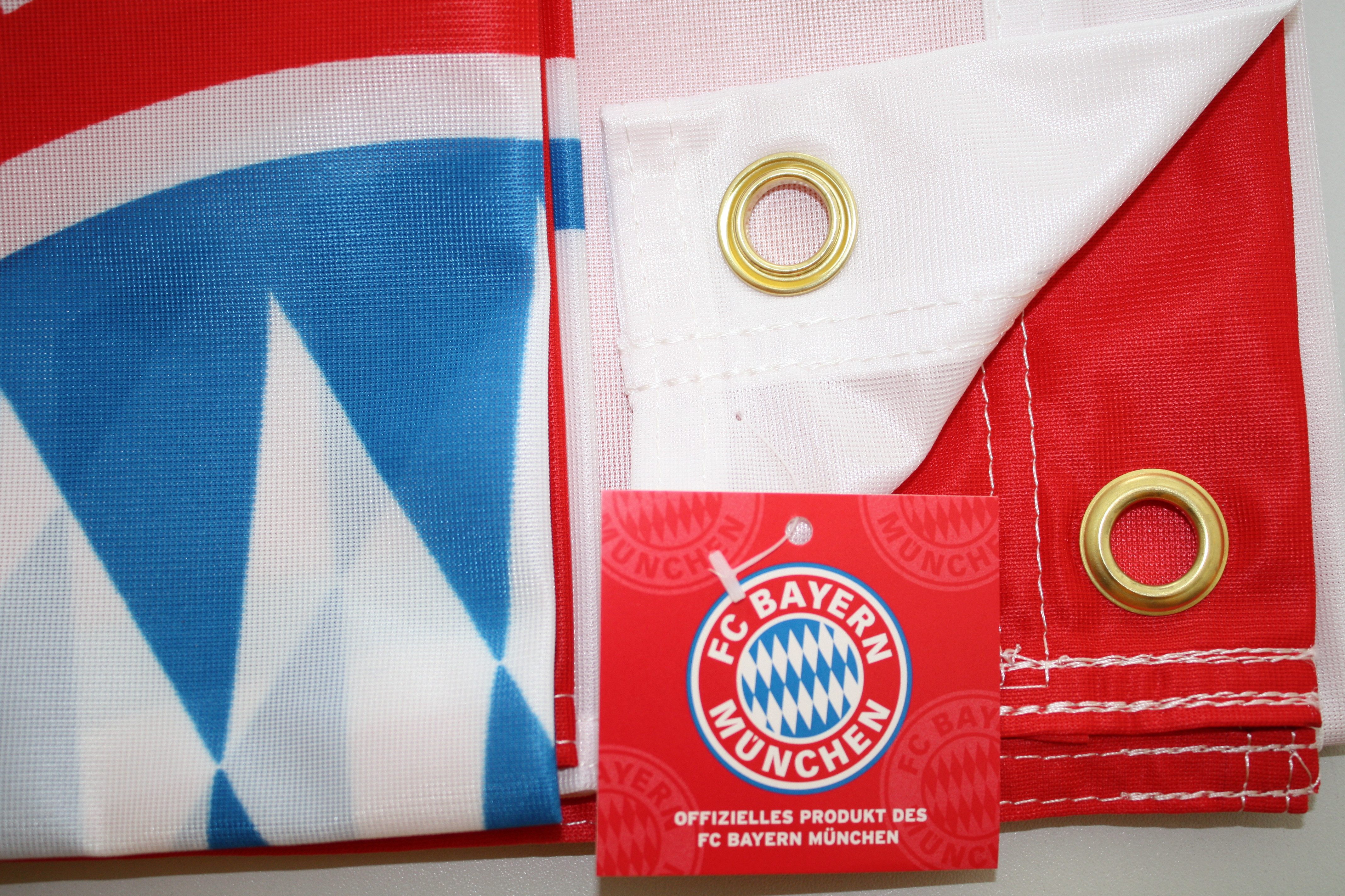 FC Bayern München Fahne FC Bayern Hissflagge mit Ösen 90 x 60 cm