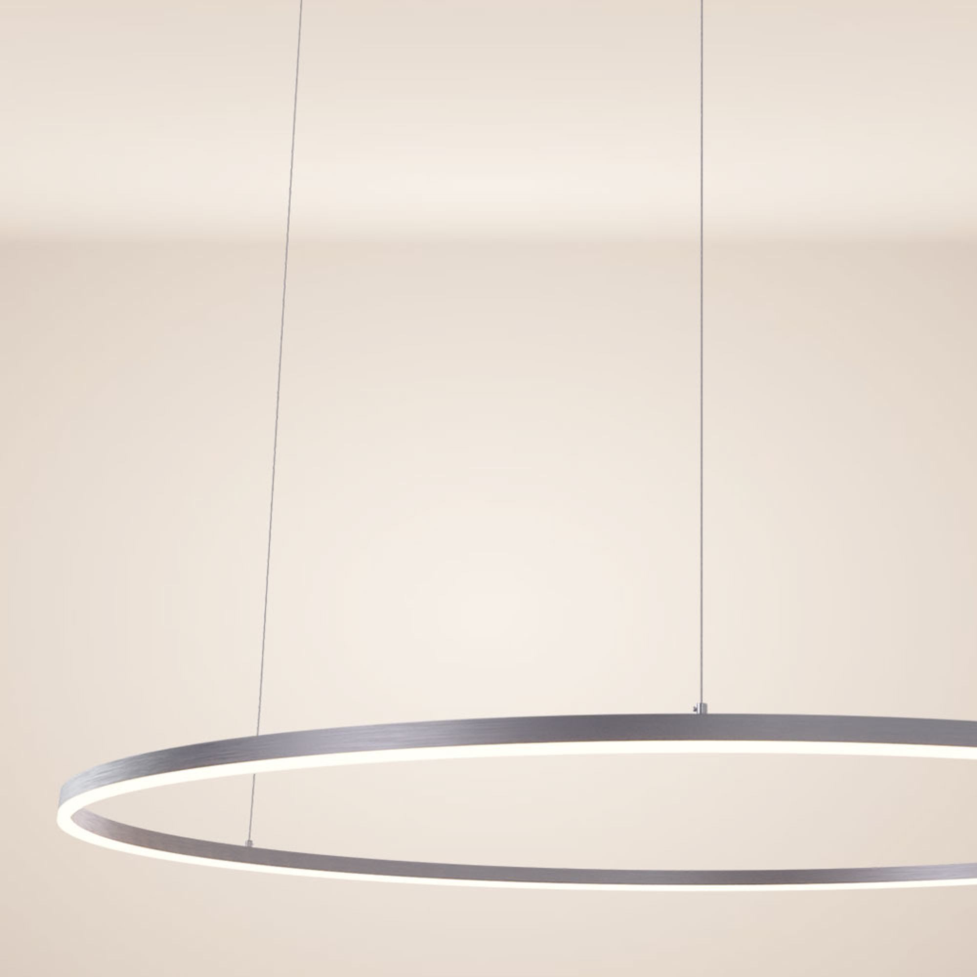 s.luce Pendelleuchte LED Pendelleuchte Ring Ø 120 direkt oder indirekt Alu-Gebürstet, Warmweiß