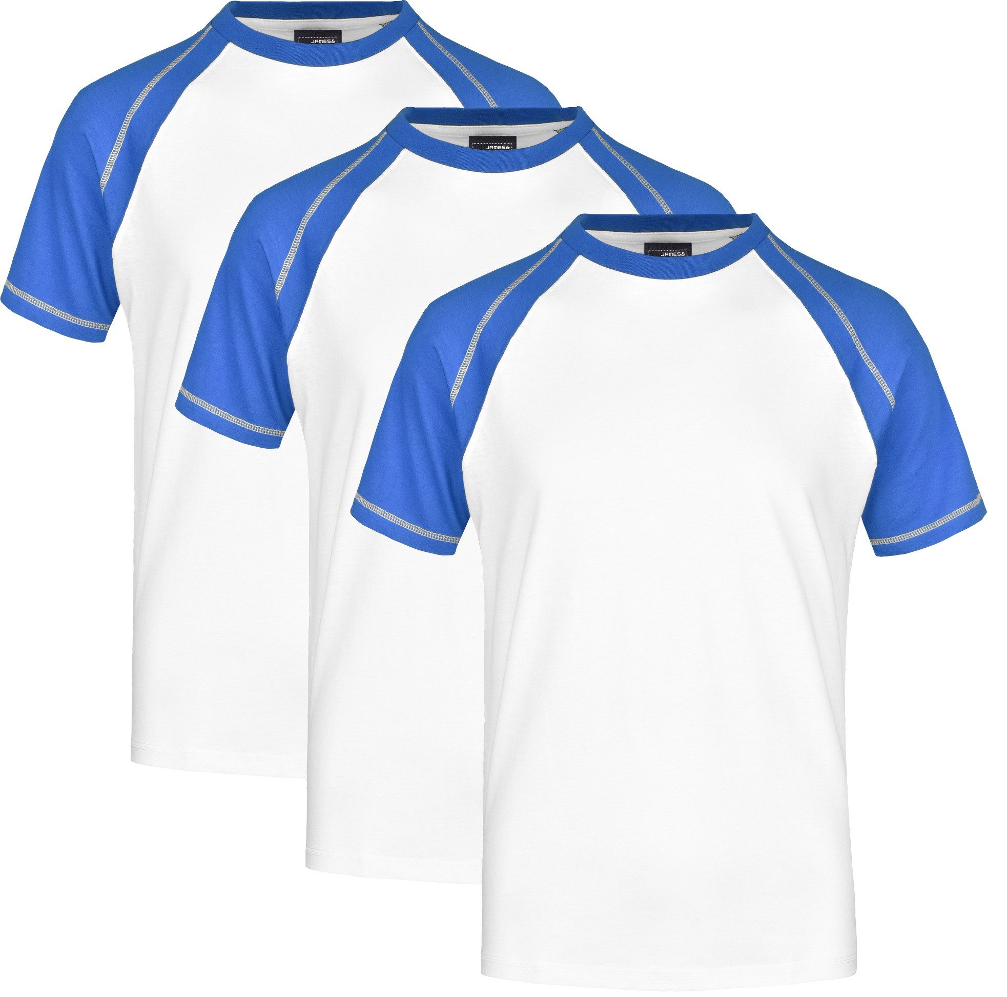 T-Shirt 3er-Pack Sportliches Herren T-Shirt mit Raglanärmeln JN010