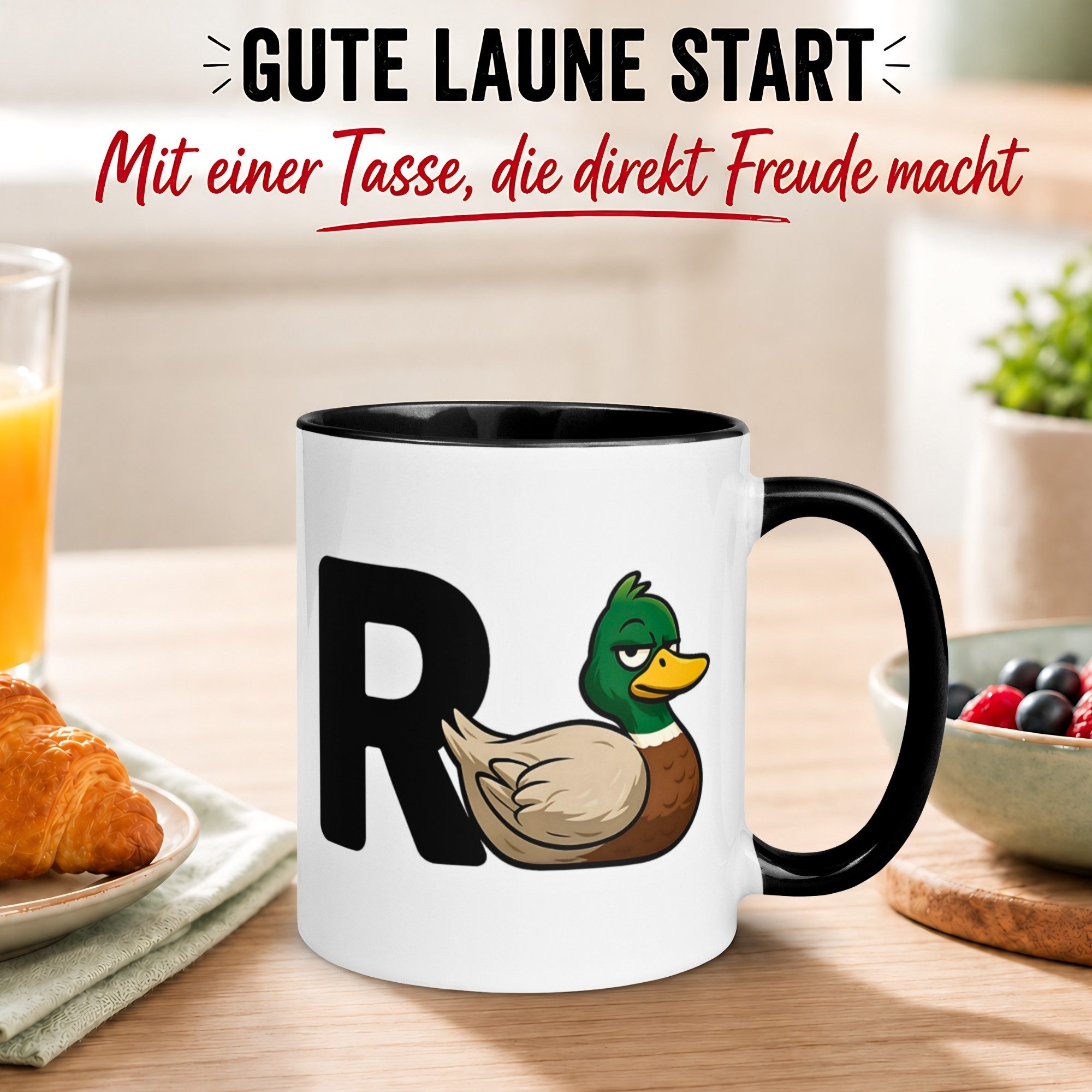 Momentals Tasse Rente – „R + Ente = Rente“ – Geschenk Renteneintritt Männer Frauen, Gratis Versand · Links-&Rechtshänder · Spülmaschinenfest