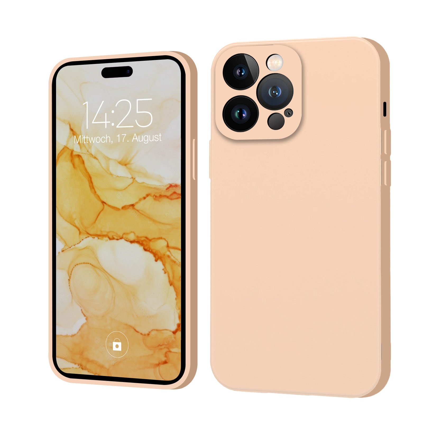Tec-Expert Handyhülle SoftGrip Cover Hülle für Apple iPhone 14 Pro, Cover Bumper Case viele Farben wahlweise mit Glas