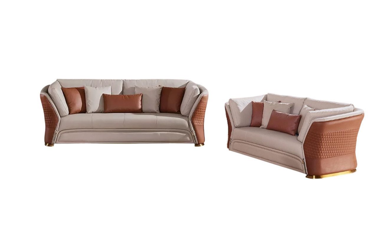 Xlmoebel Polstergarnitur Leder Sofagarnitur 3+2 Sitzer Sofa Set Designer Sofas Sofort, (2-tlg)