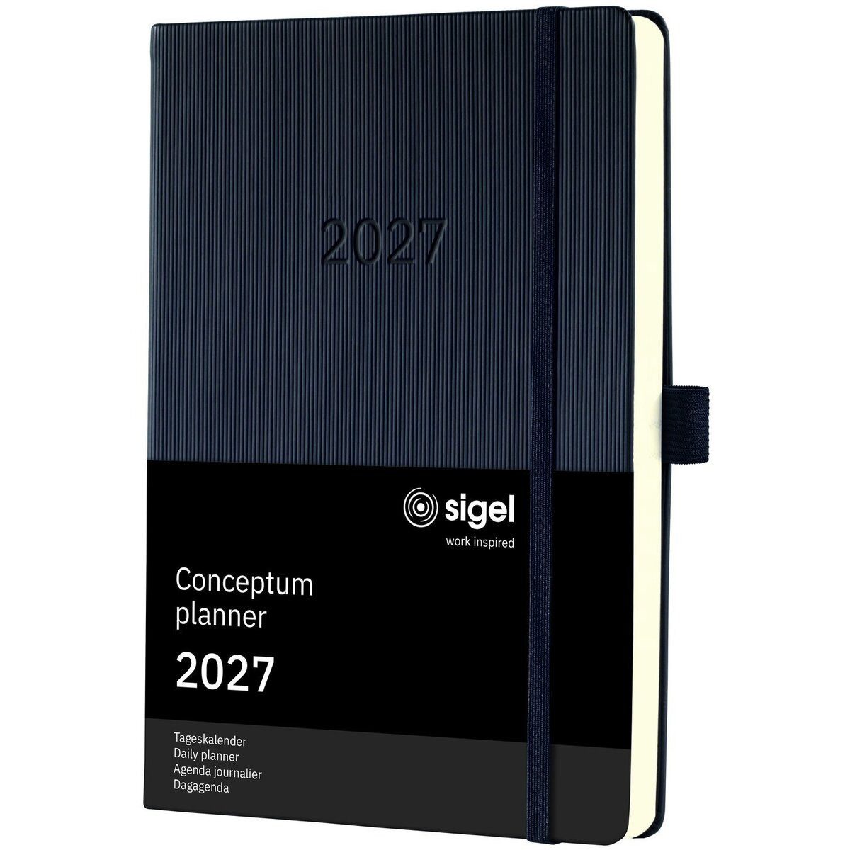 Taschenkalender Tageskalender Conceptum 2027 Hardcover schwarz 400 Seiten ca. A5
