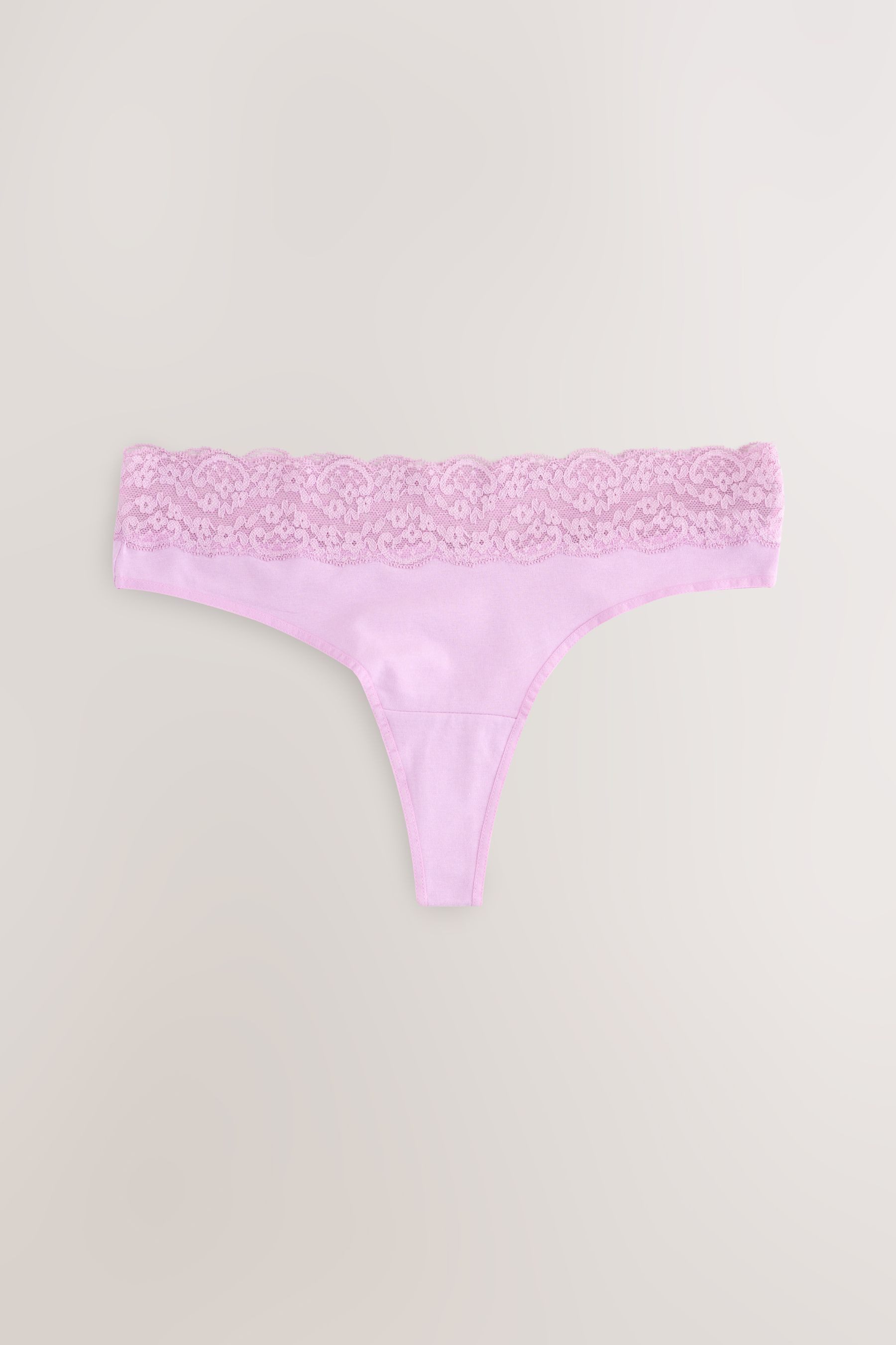 Next Tanga 7er-Pack Baumwollslips mit Spitze, Tanga (7-St)