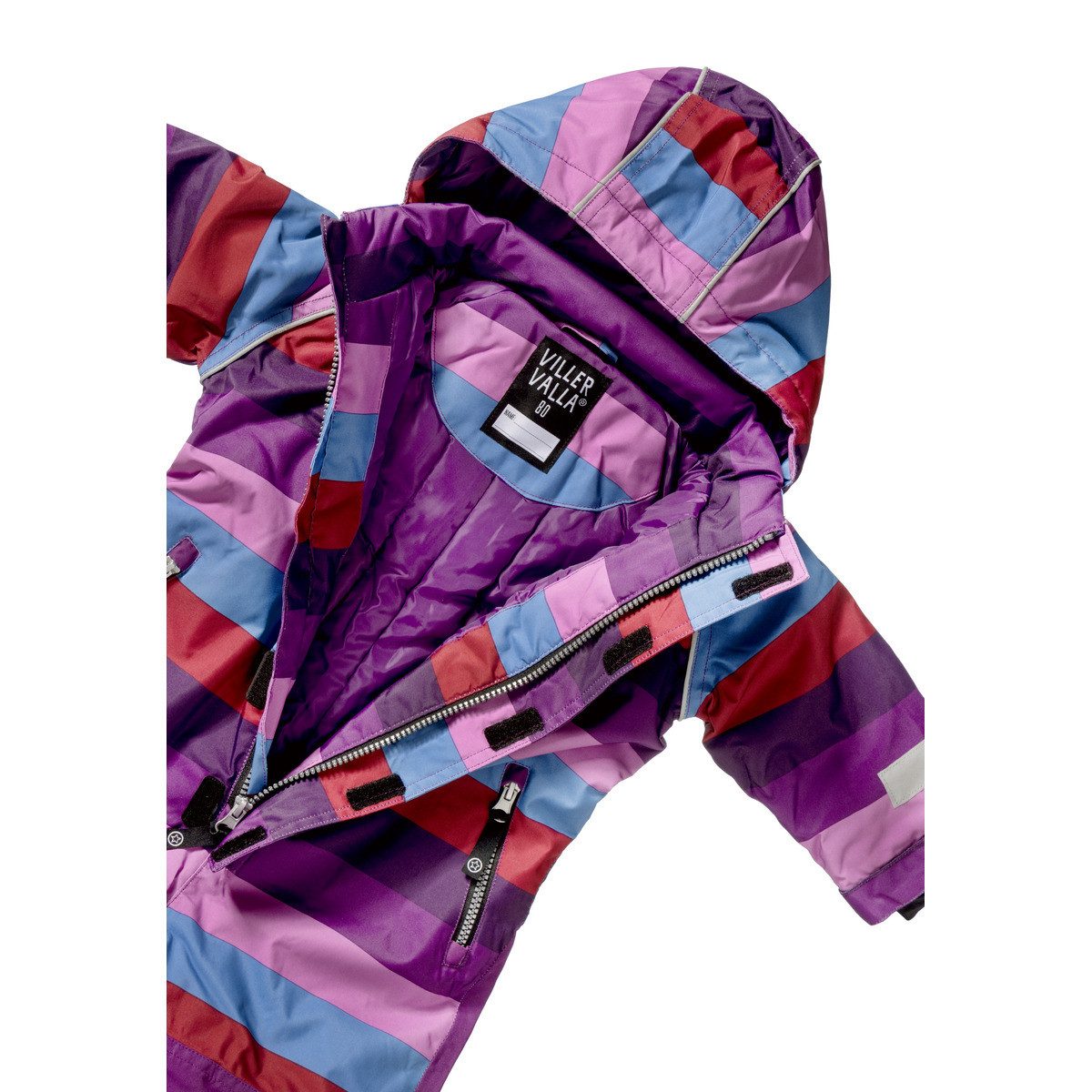 Villervalla Schneeoverall Streifen Unisex Kinder Skianzug, Winteranzug, Winteroverall, Winteranzug, Skioverall