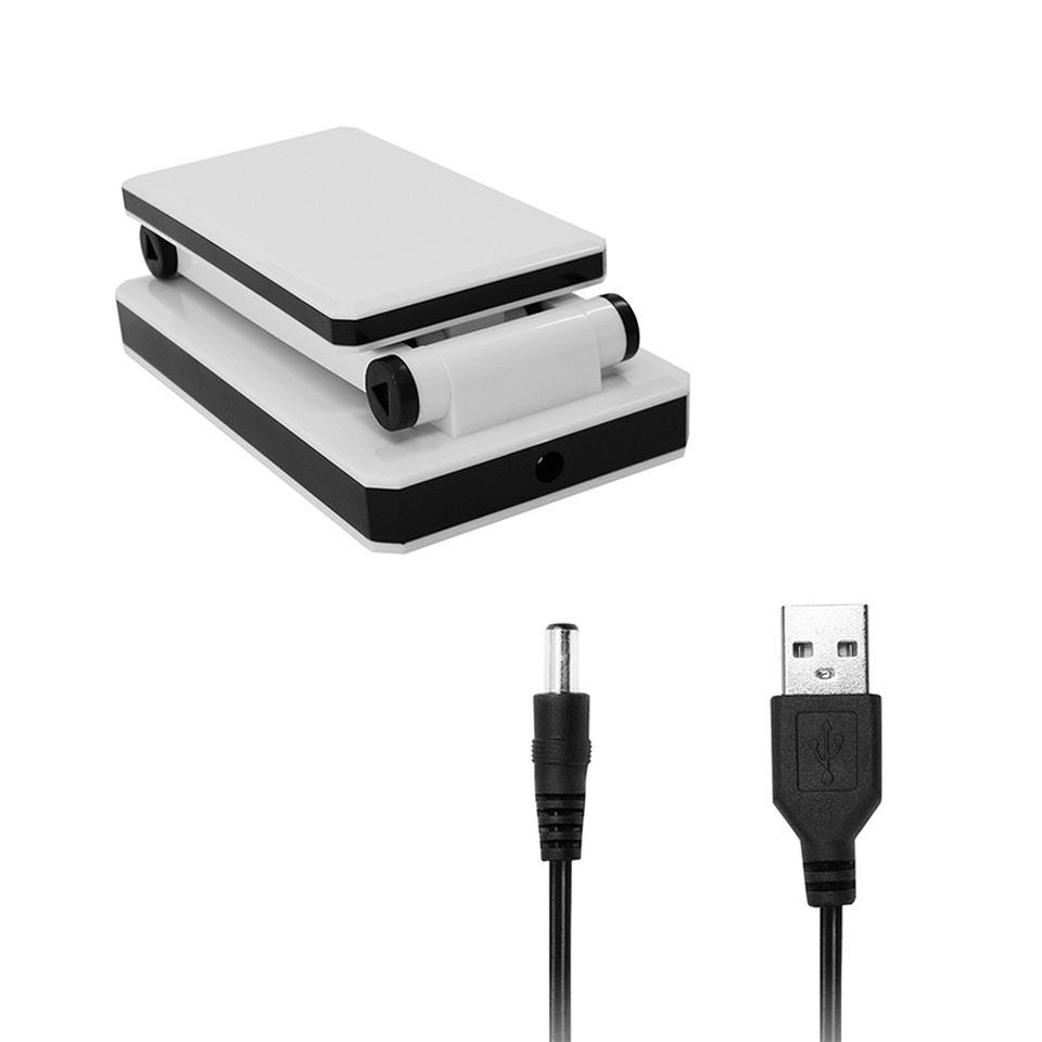 LED USB USB-Kabel Weiß, EAXUS Schreibtischlampe fest Schreibtischlampe Tischlampe, LED Inklusive LED Kaltweiß, Aufklappbar Dimmbar, integriert, LED