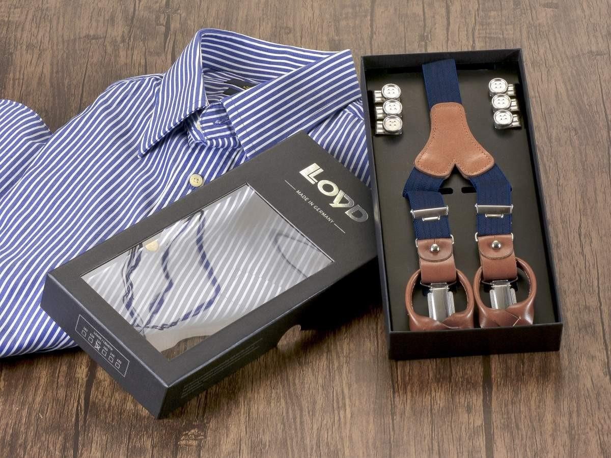LLOYD Men’s Belts Hosenträger Casuals Holländer Y-Form, mit Hosenclips und Knöpfen, 25mm Bandbreite