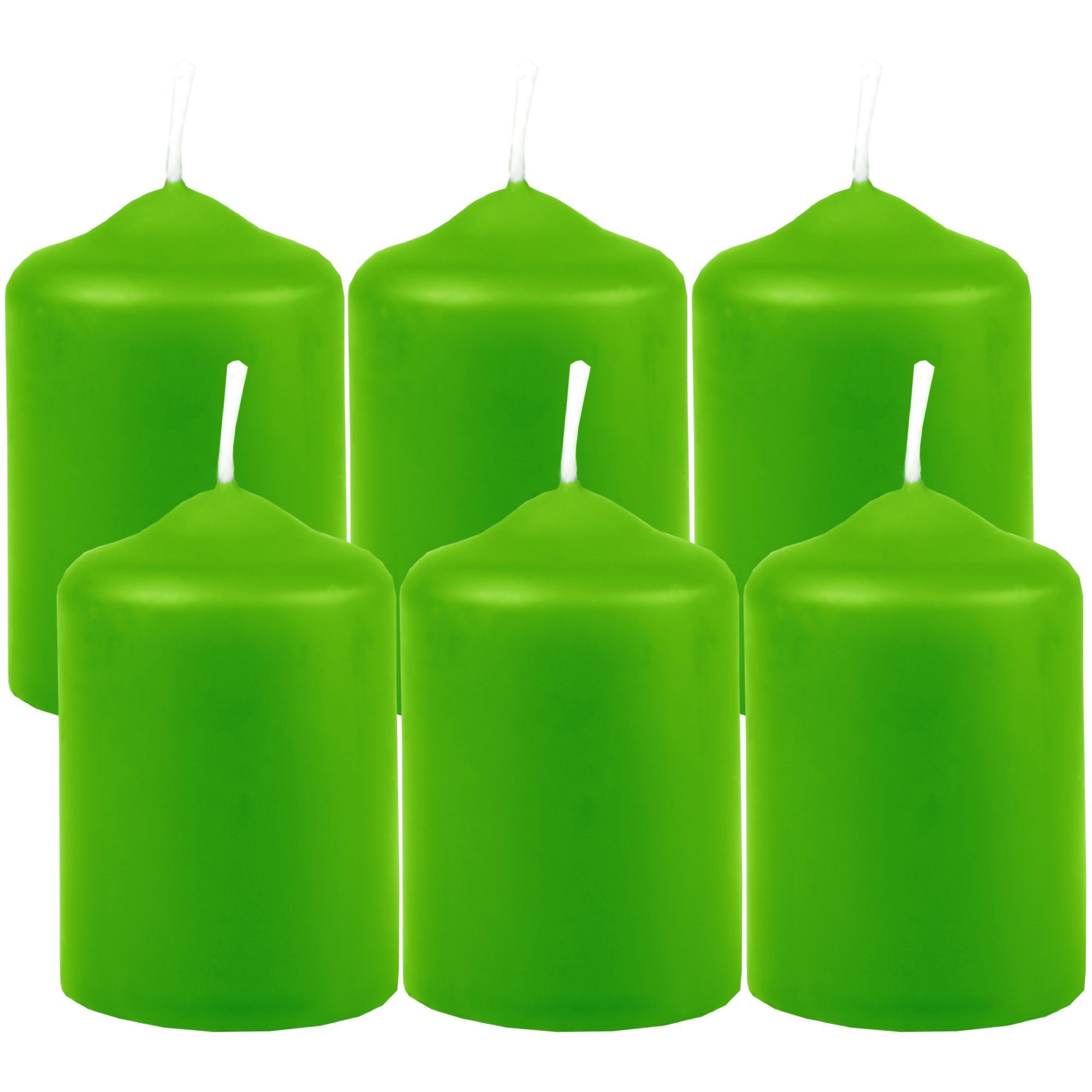 HS Candle Stumpenkerze aus Wachs (6-tlg., Dekolicht), Ø4xH6 cm Teelichtgröße, 7h Brenndauer je Kerze, Wachsmischung