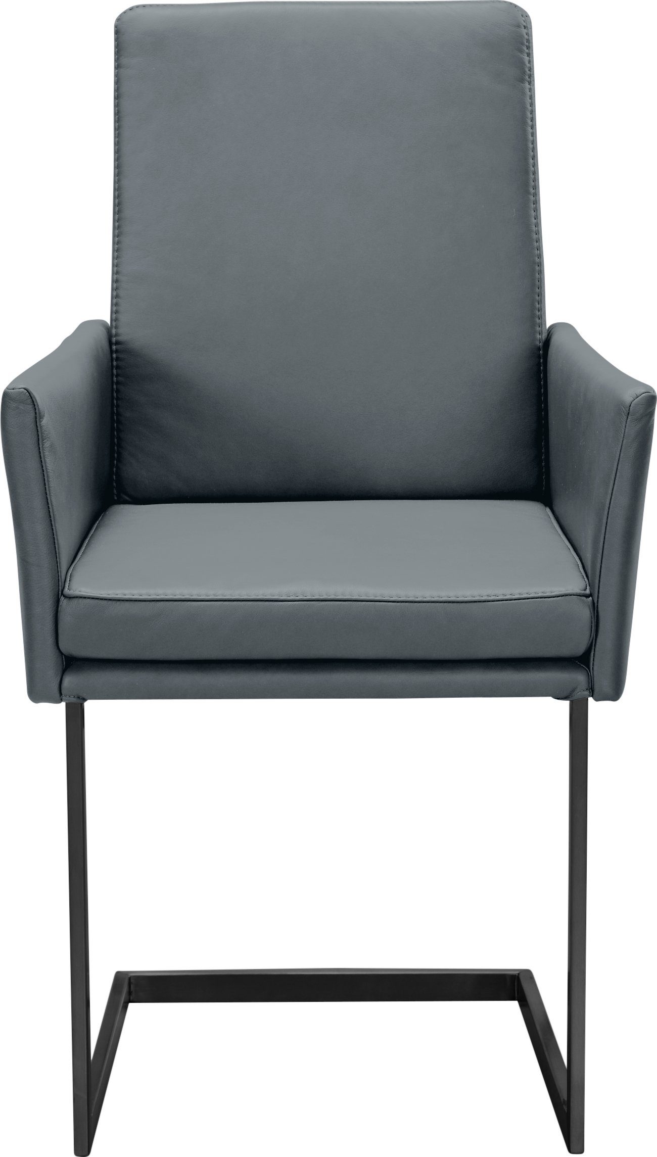 K+W Komfort & Wohnen Armlehnstuhl, stabiles in Hochkantrohr, Untergestell oder schwarz Edelstahloptik