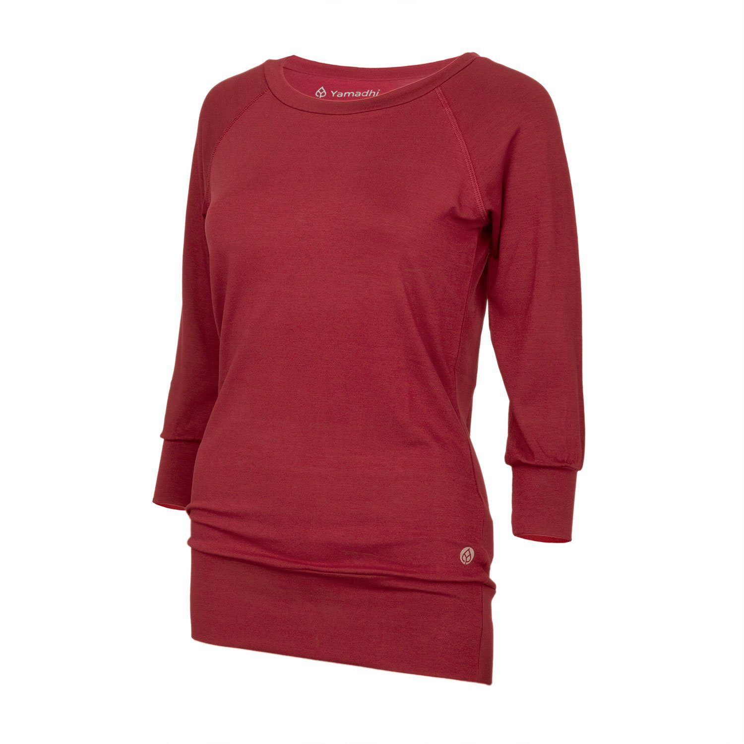 3/4-Arm-Shirt Casual ¾ Yoga Longsleeve, Viskose, Bordeaux XL