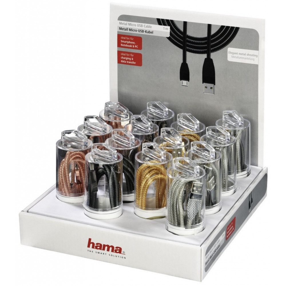 Hama Hama Micro-USB-Kabel Pineapple 1m, verschiedene Farben. USB-Kabel, Micro-USB, Rundkabel, Rundkabel