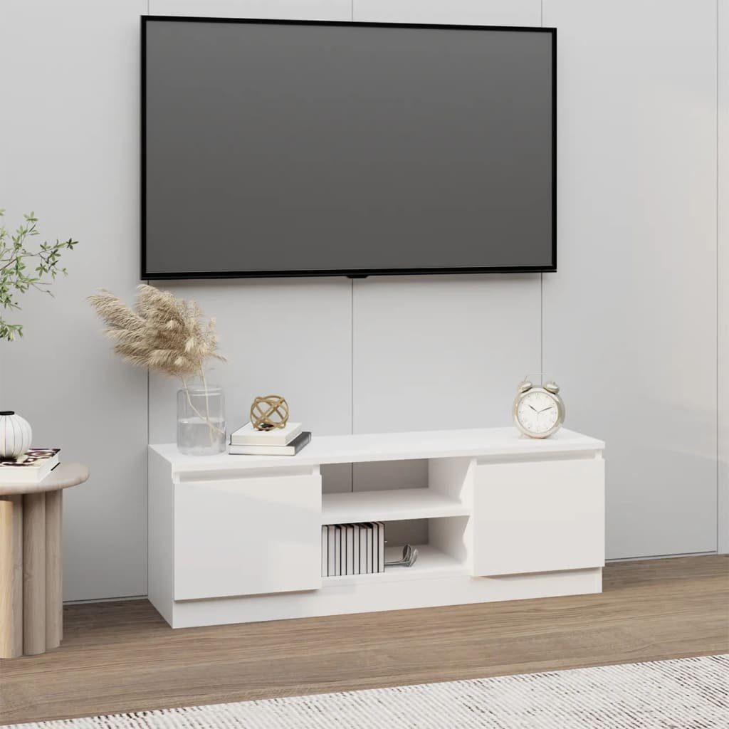 furnicato TV-Schrank mit Tür Weiß 102x30x36 cm