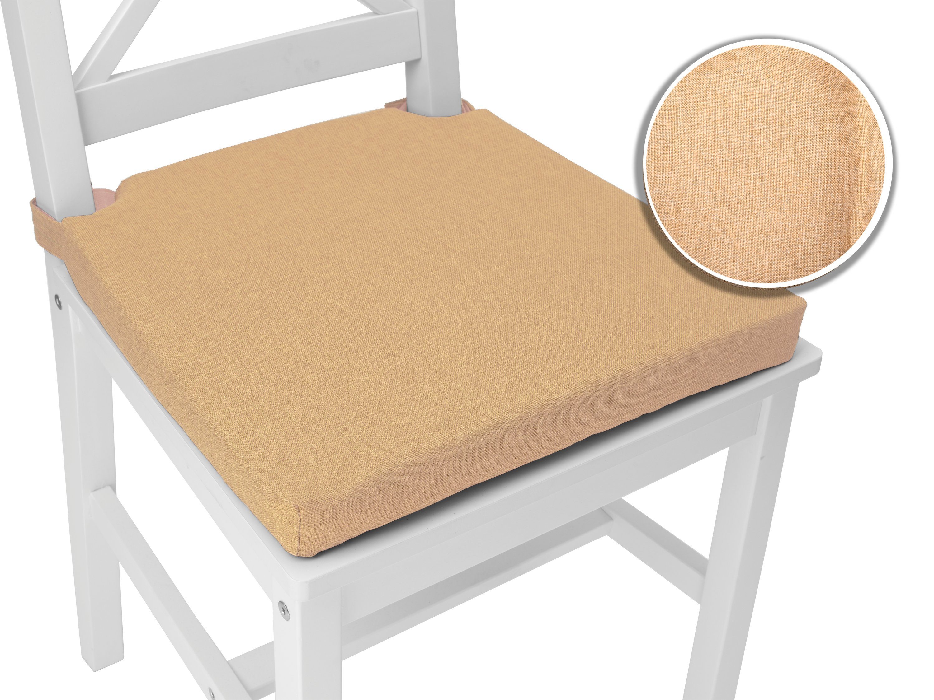sunnypillow Stuhlkissen 4er Set Kissen Maße: 42 (vorne), 35 (hinten) x 40 x 5 cm
