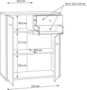 FORTE Kommode Tempra, Breite 73,7 cm