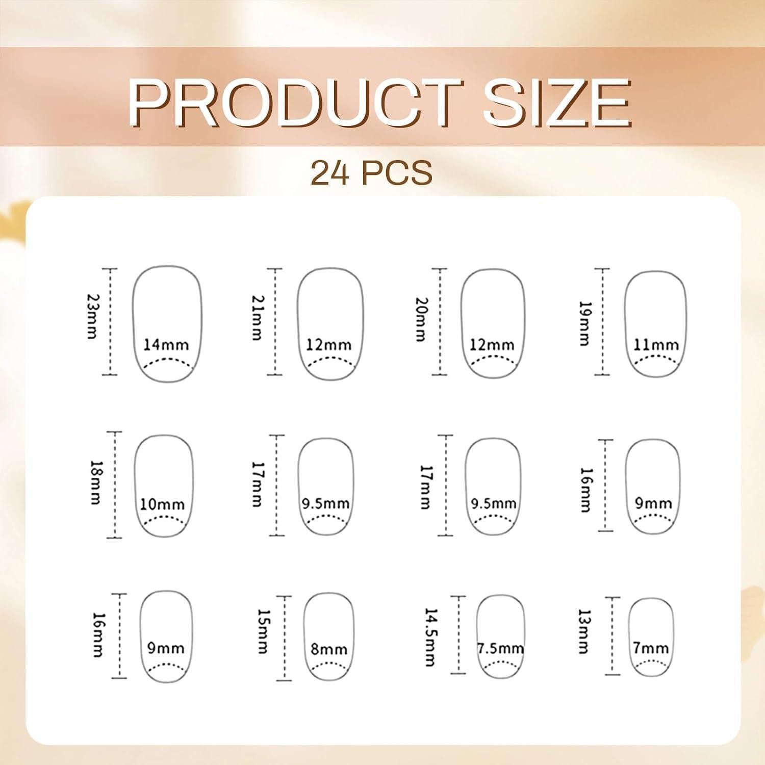 LuxusKollektion Kunstfingernägel 24er Set Mandelkreuz Design 3D Schwarz Press On Nails French Tip Acryl – Bild 2 von 5
