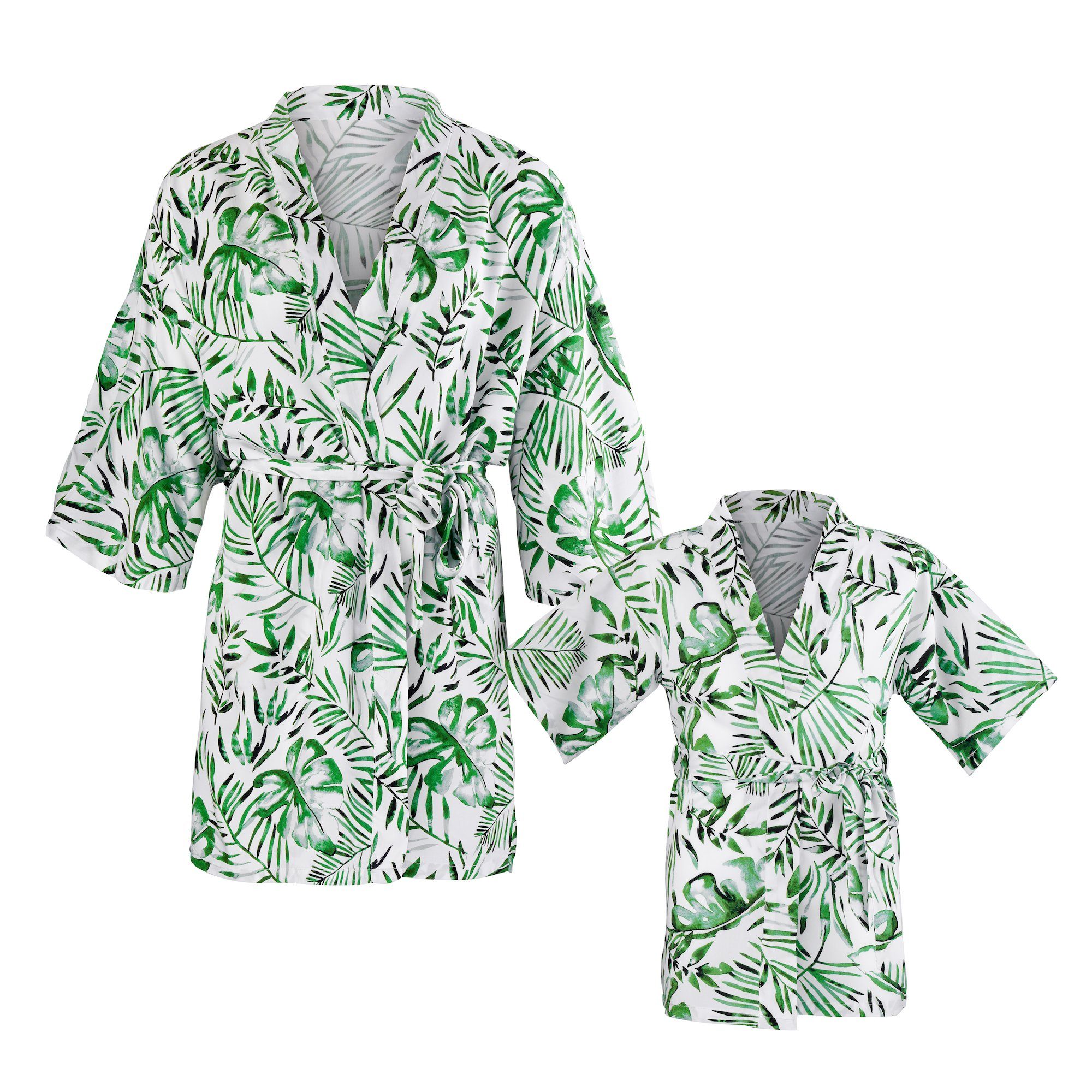 shopandmarry Kimono Kimono “wild palms” für Mama und Tochter, Kimono-Kragen,  Bindegürtel