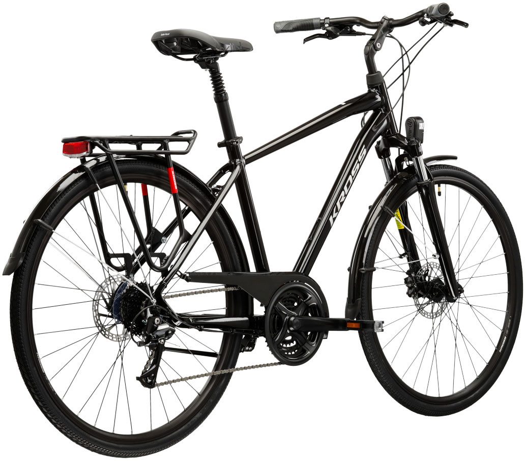 Kross Trekking Bike Trans 4.0 Black, 21 Gears, 21-Speed ​​Shimano ACERA M3020 Derailleur, Derailleur Gears