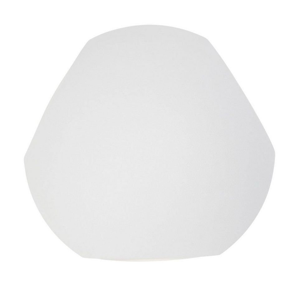 AEG LED Außen-Wandleuchte Gus, LED wechselbar, Warmweiß, Ø 10 cm, 550 lm,  warmweiß, Alu-Druckguss/Glas, weiß