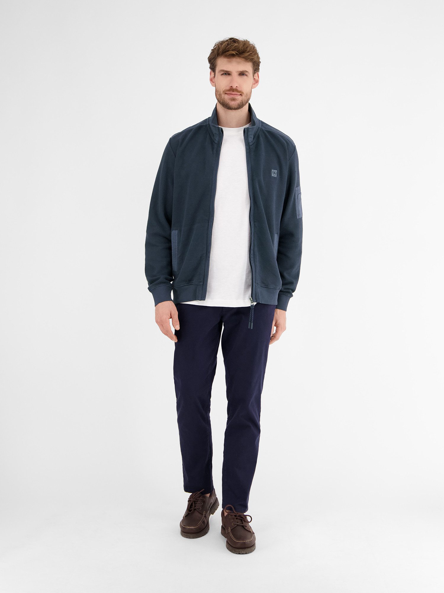 LERROS Sweatjacke Sweatjacke in Zig-Zag-Struktur