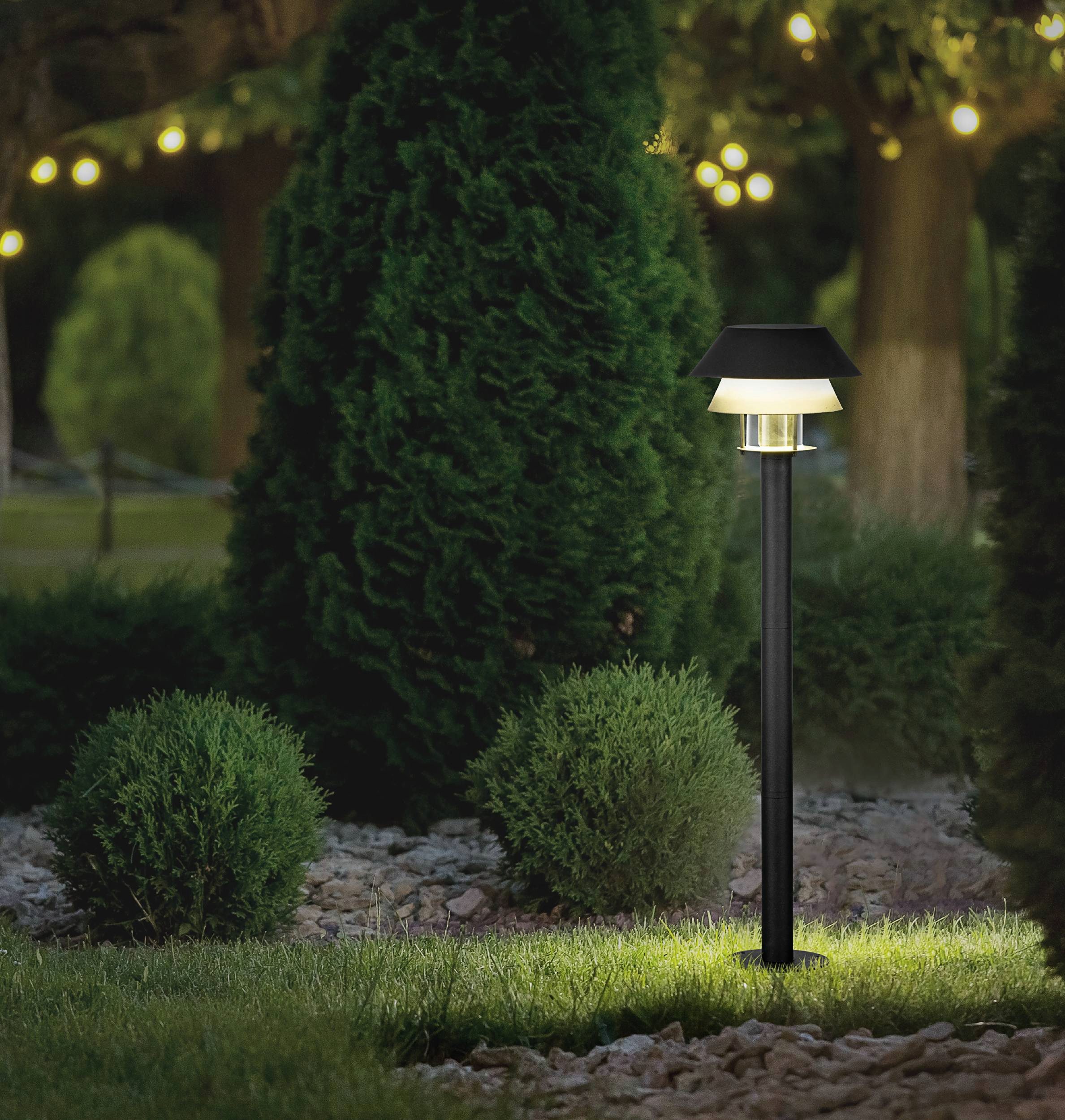 EGLO LED Außen-Stehlampe Chappera Stehlampe, Außenleuchte aus Metall und Glas, E27, IP65, Lampe, ohne Leuchtmittel, Stehleuchte - H80 x Ø22 cm - schwarz, weiß - 1X40W exkl.