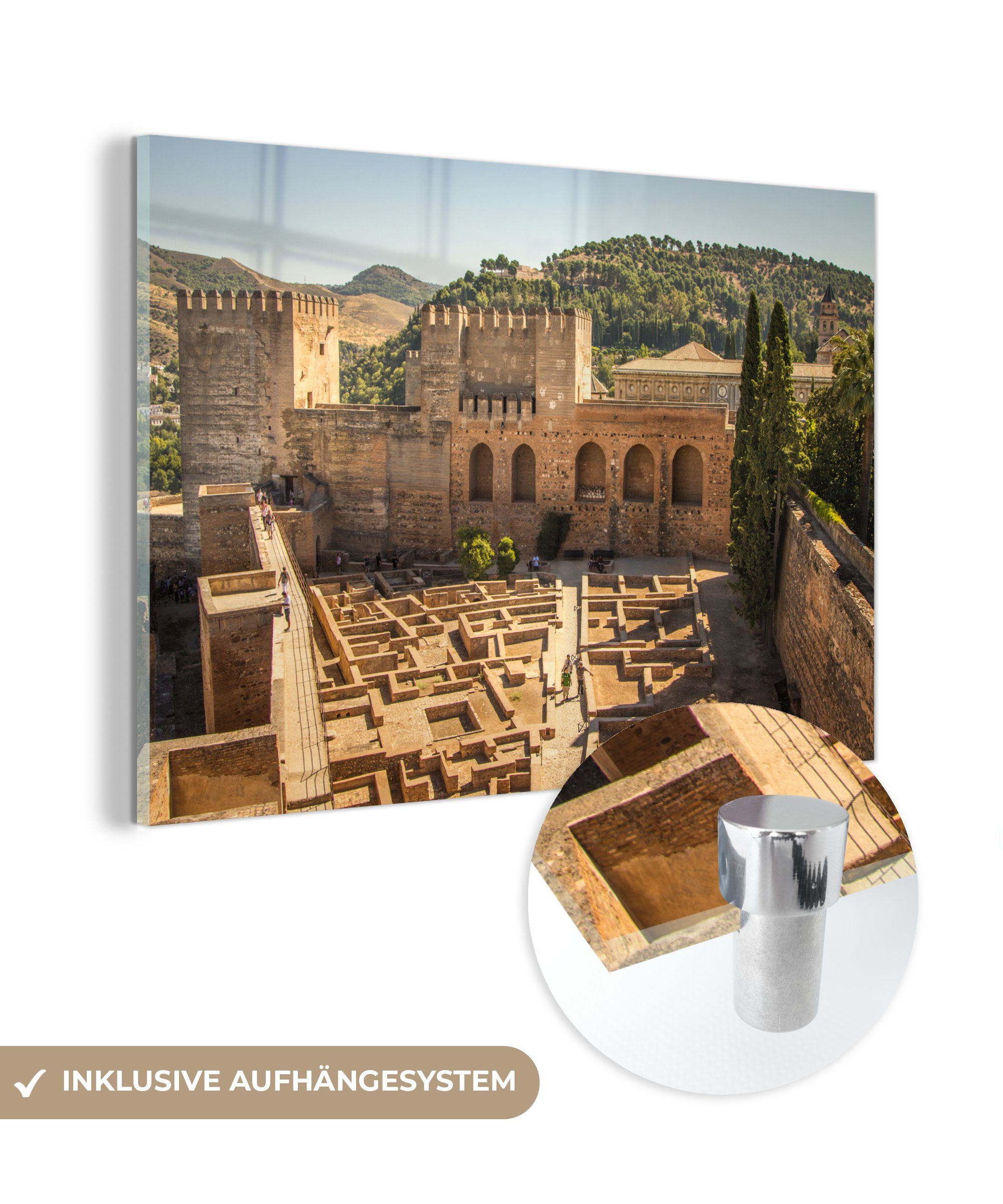 MuchoWow St), Alhambra Acrylglasbilder & Acrylglasbild der Platz Schlafzimmer der Wohnzimmer Waffen (1 in Granada,