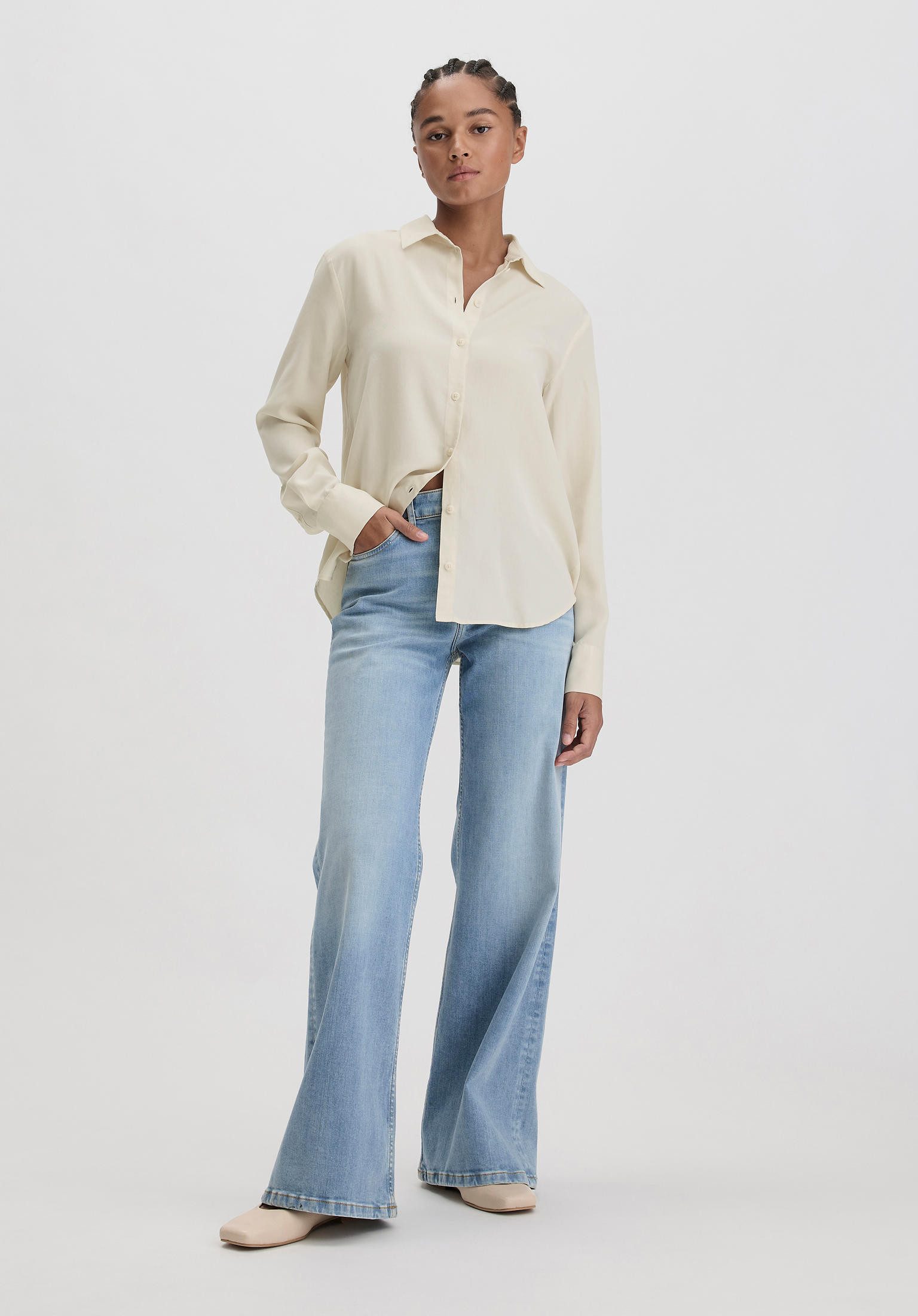 Hessnatur Bequeme Jeans ALVA High Rise Wide Leg aus Bio-Denim (1-tlg) ALVA günstig online kaufen