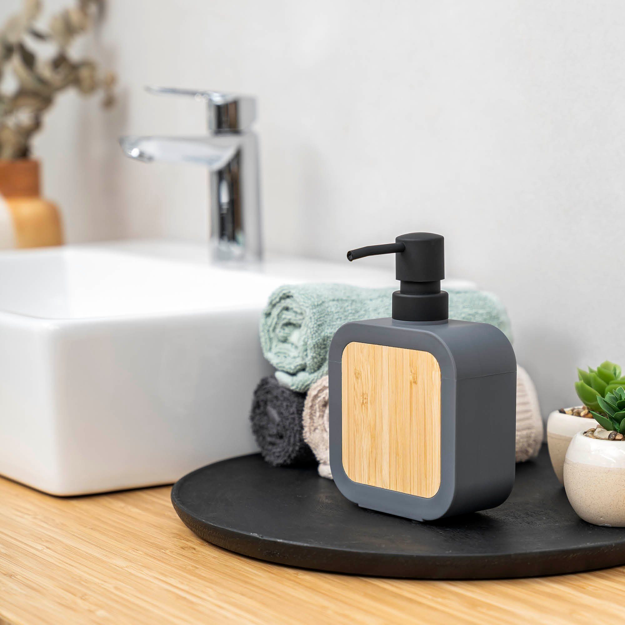eluno Seifenspender für 300 ml Flüssigseife, mit Bambus und Kratzschutz günstig online kaufen
