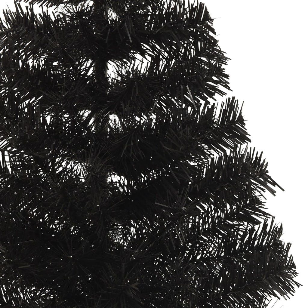 PVC Ständer 180 cm Weihnachtsbaum Künstlicher furnicato Schwarz Halb-Weihnachtsbaum mit Künstlicher