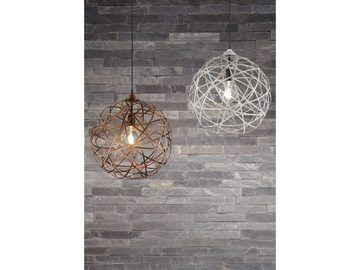 meineWunschleuchte LED Pendelleuchte, LED wechselbar, Warmweiß, ausgefallene Designer-lampen für Esstisch Treppenhaus Kugel Grau Ø40cm